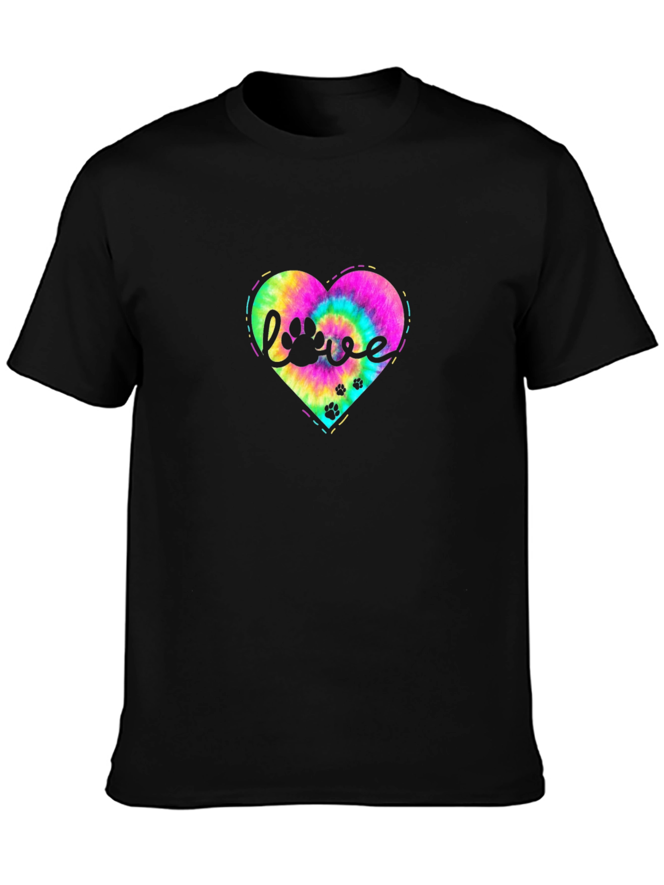 Love Paw Tie Dye Heart T-Shirt