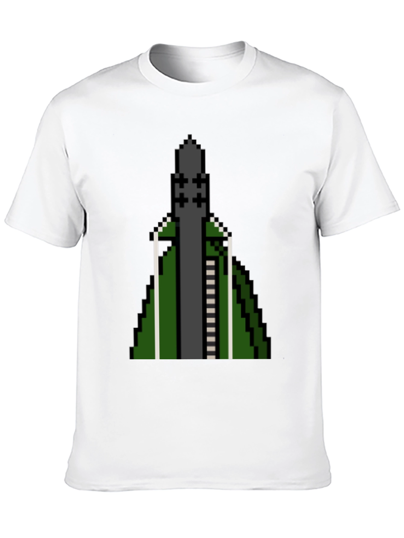 Pixelated Rocket T-Shirt - Retro Gaming Style
