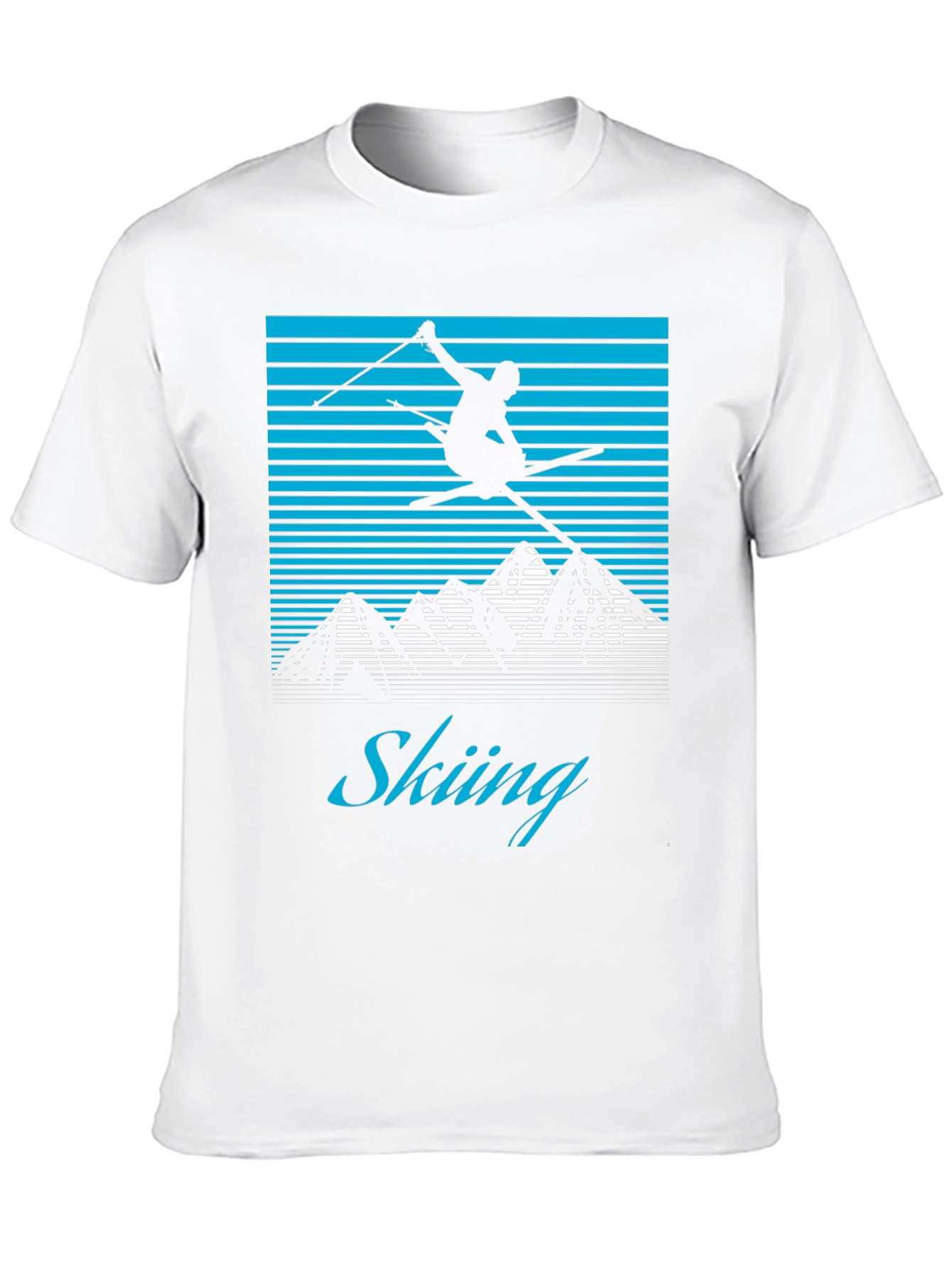 Retro Skiing T-Shirt - Mountain Design