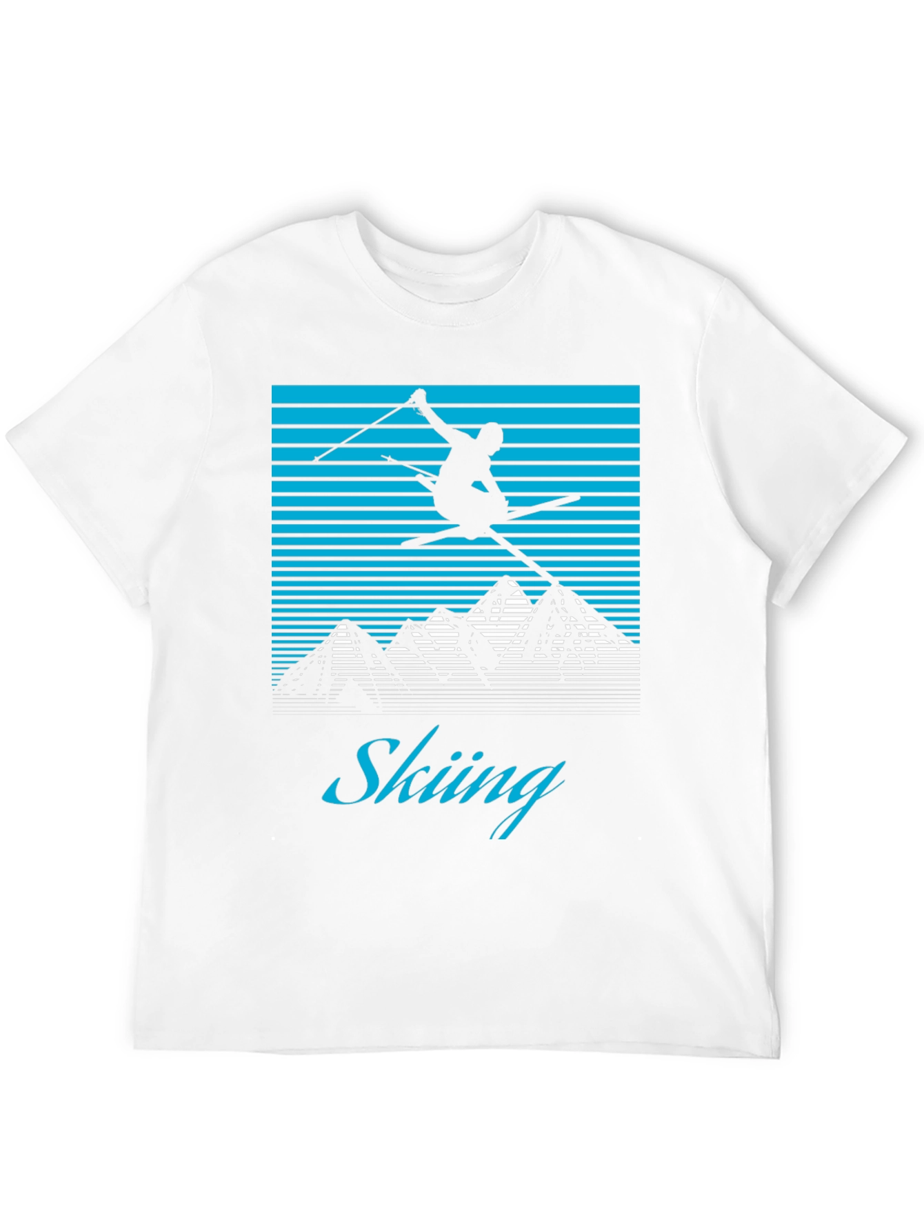 Retro Skiing T-Shirt - Mountain Design