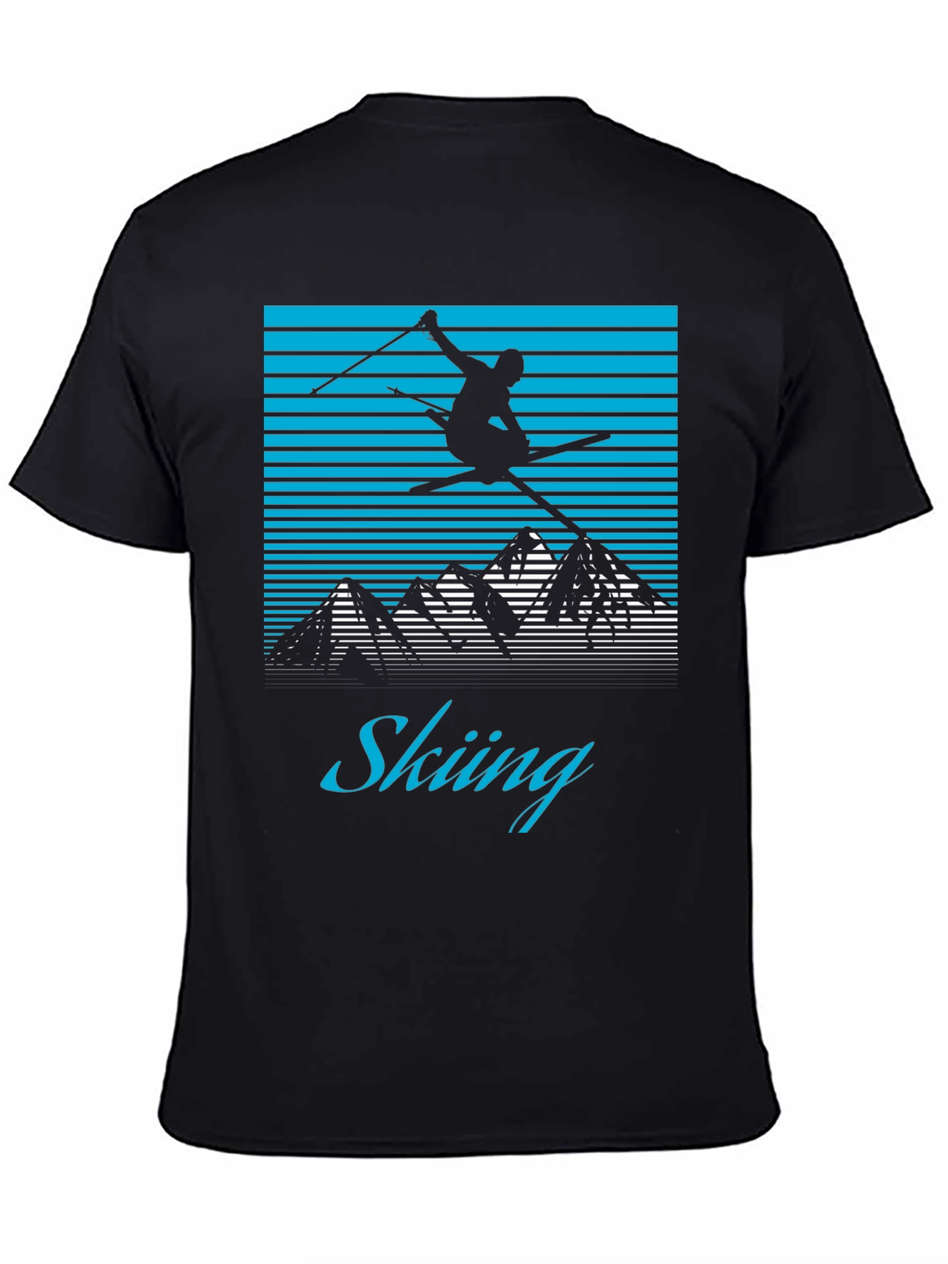 Retro Skiing T-Shirt - Mountain Design