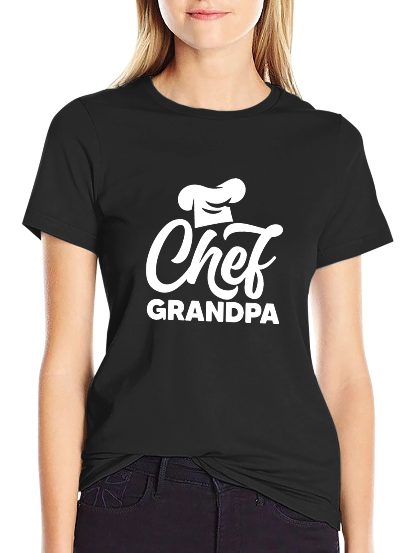 Chef Grandpa T-Shirt - Black Cotton Blend