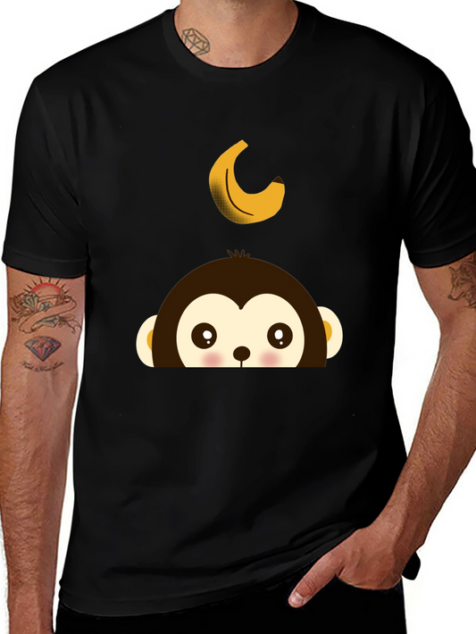 Monkey Banana Tee - Fun Cartoon Graphic T-Shirt