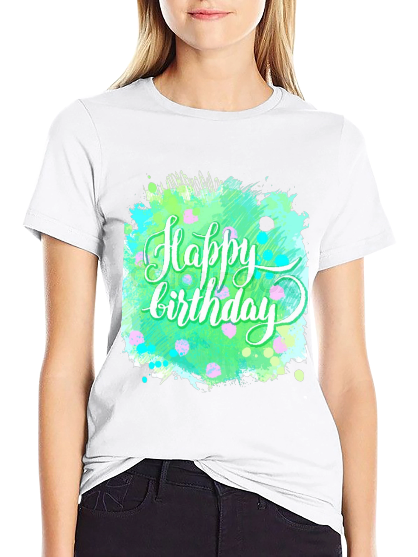 Happy Birthday Graphic Tee - Trendy Splash Design