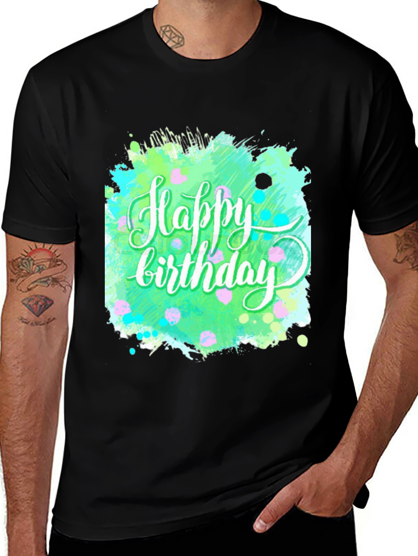 Happy Birthday Graphic Tee - Trendy Splash Design