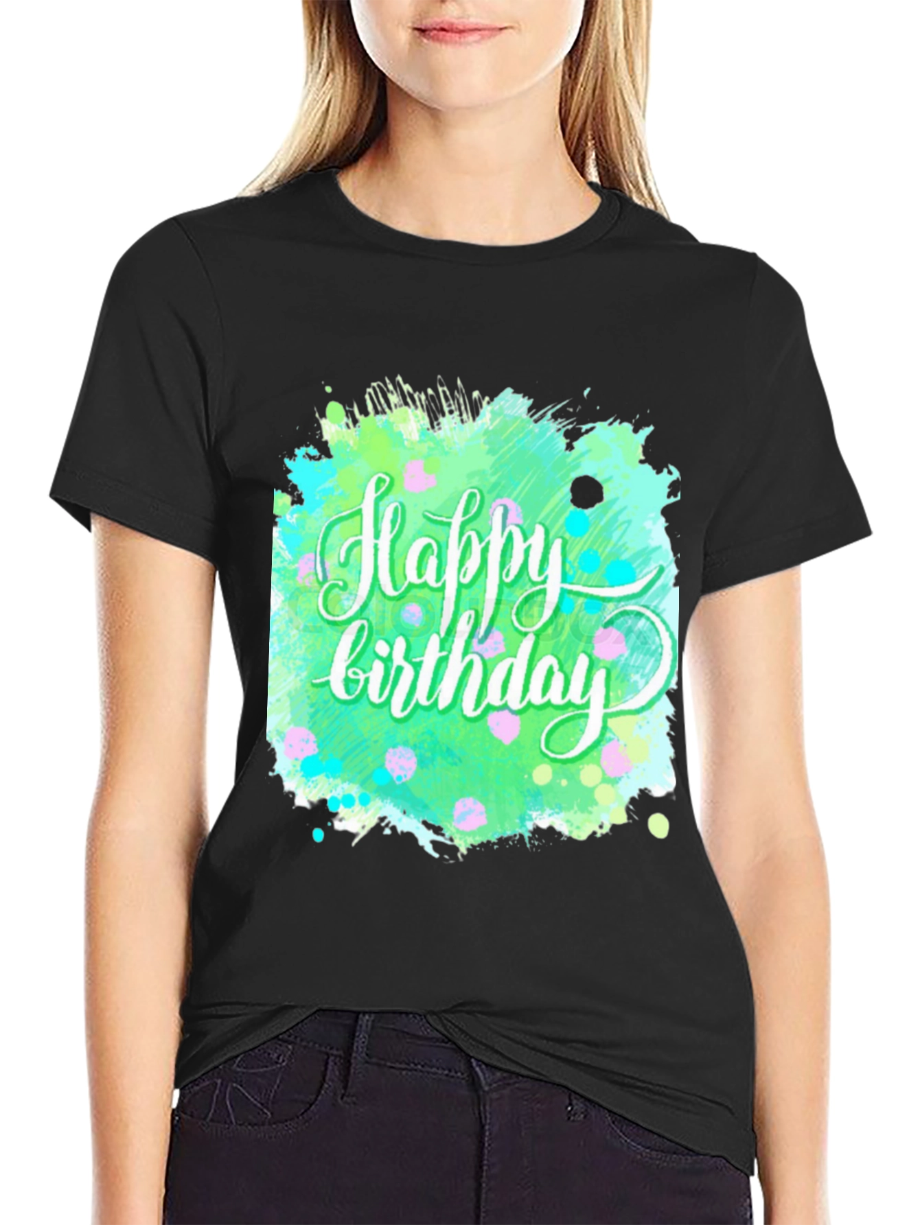 Happy Birthday Graphic Tee - Trendy Splash Design