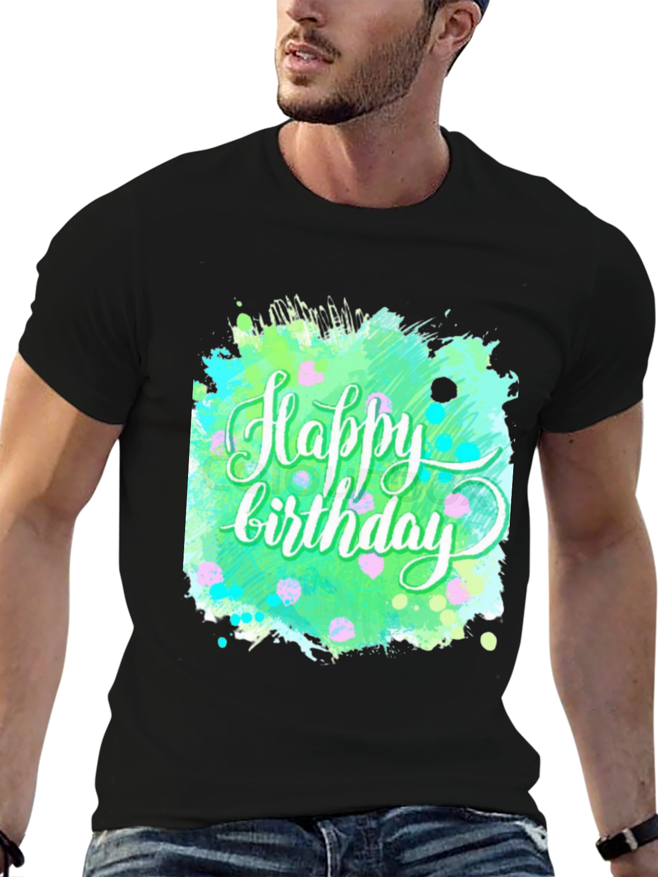 Happy Birthday Graphic Tee - Trendy Splash Design