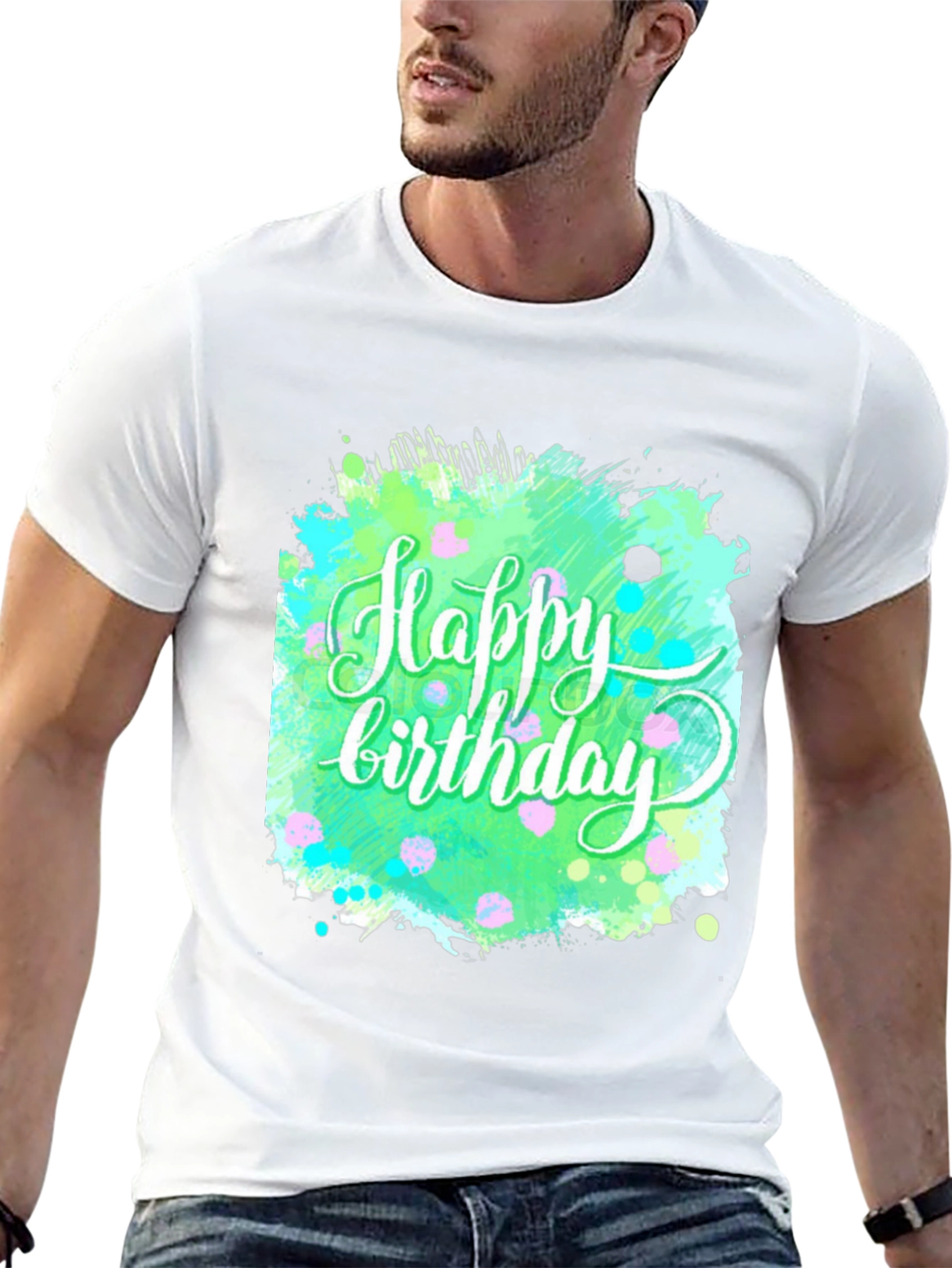 Happy Birthday Graphic Tee - Trendy Splash Design