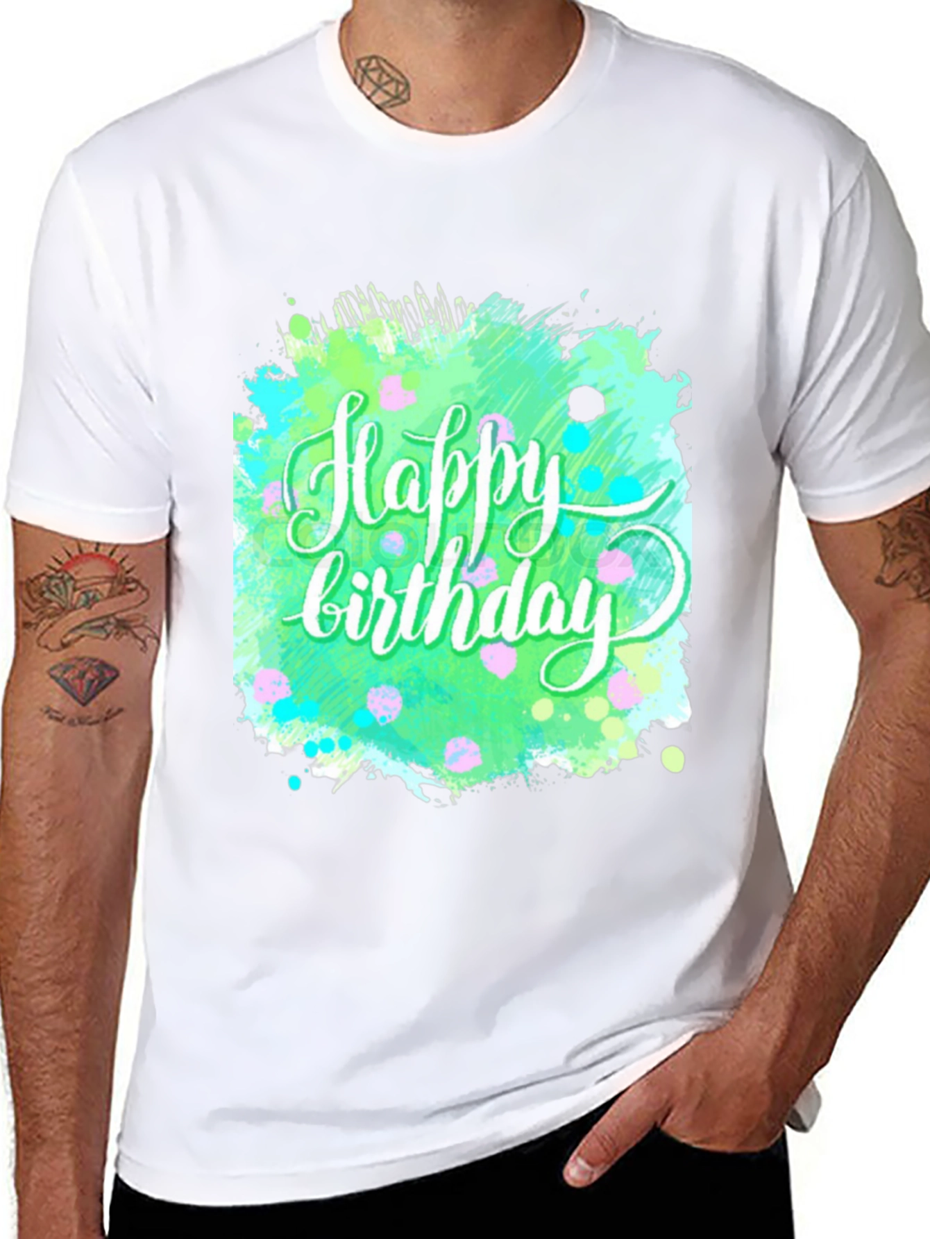 Happy Birthday Graphic Tee - Trendy Splash Design