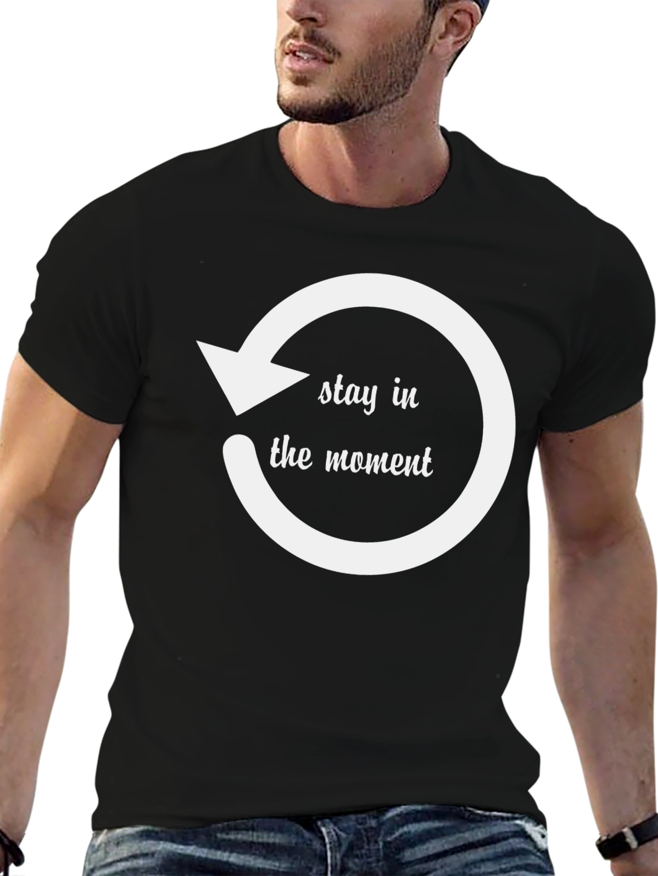 Stay in the Moment Graphic Tee - Black