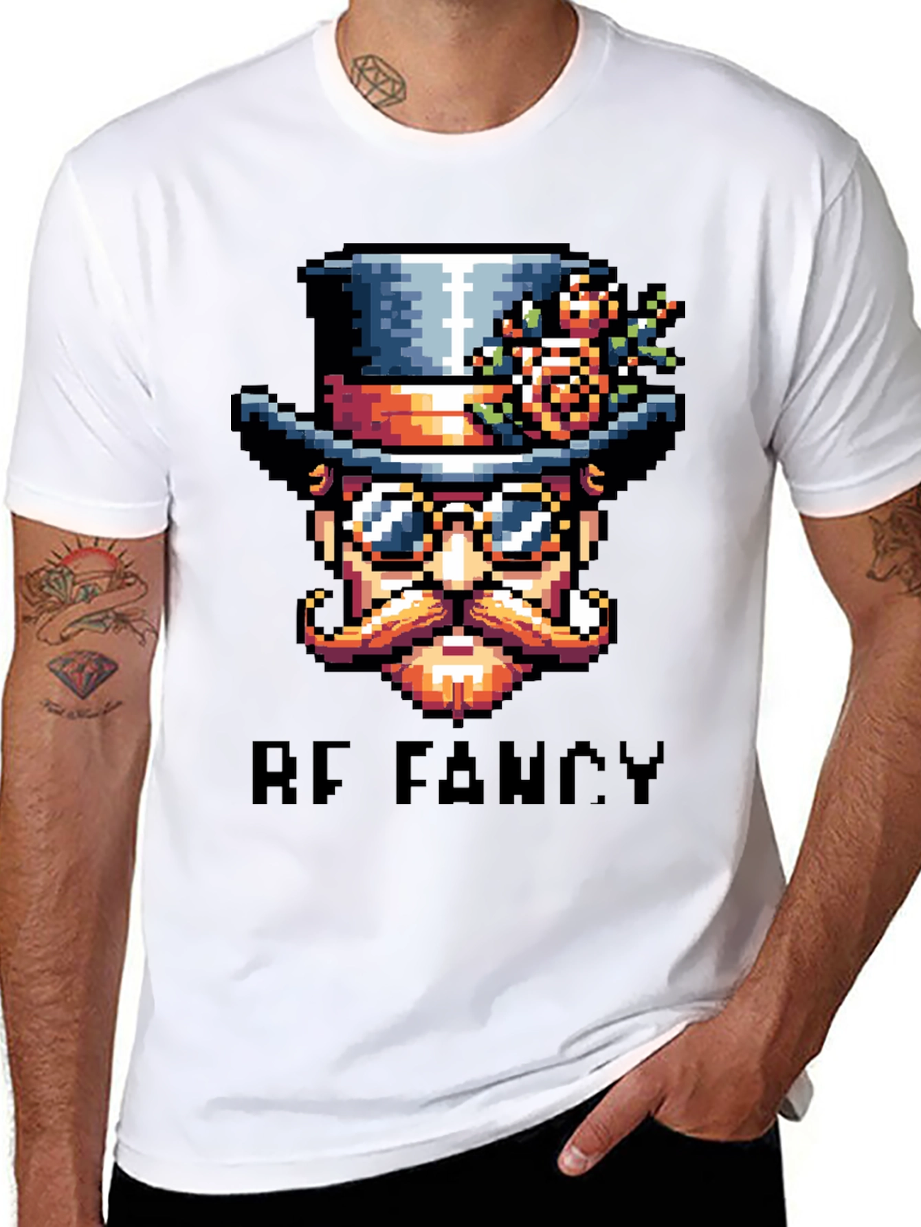 Be Fancy Pixel Art T-Shirt - Unique Steampunk Style