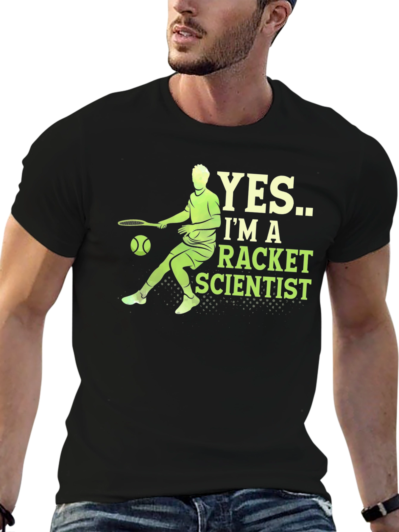Racket Scientist Graphic T-Shirt - Black