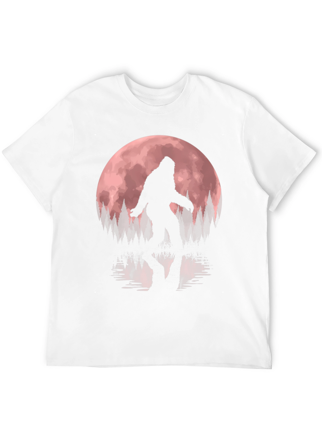 Bigfoot Moon Mens Black T-Shirt
