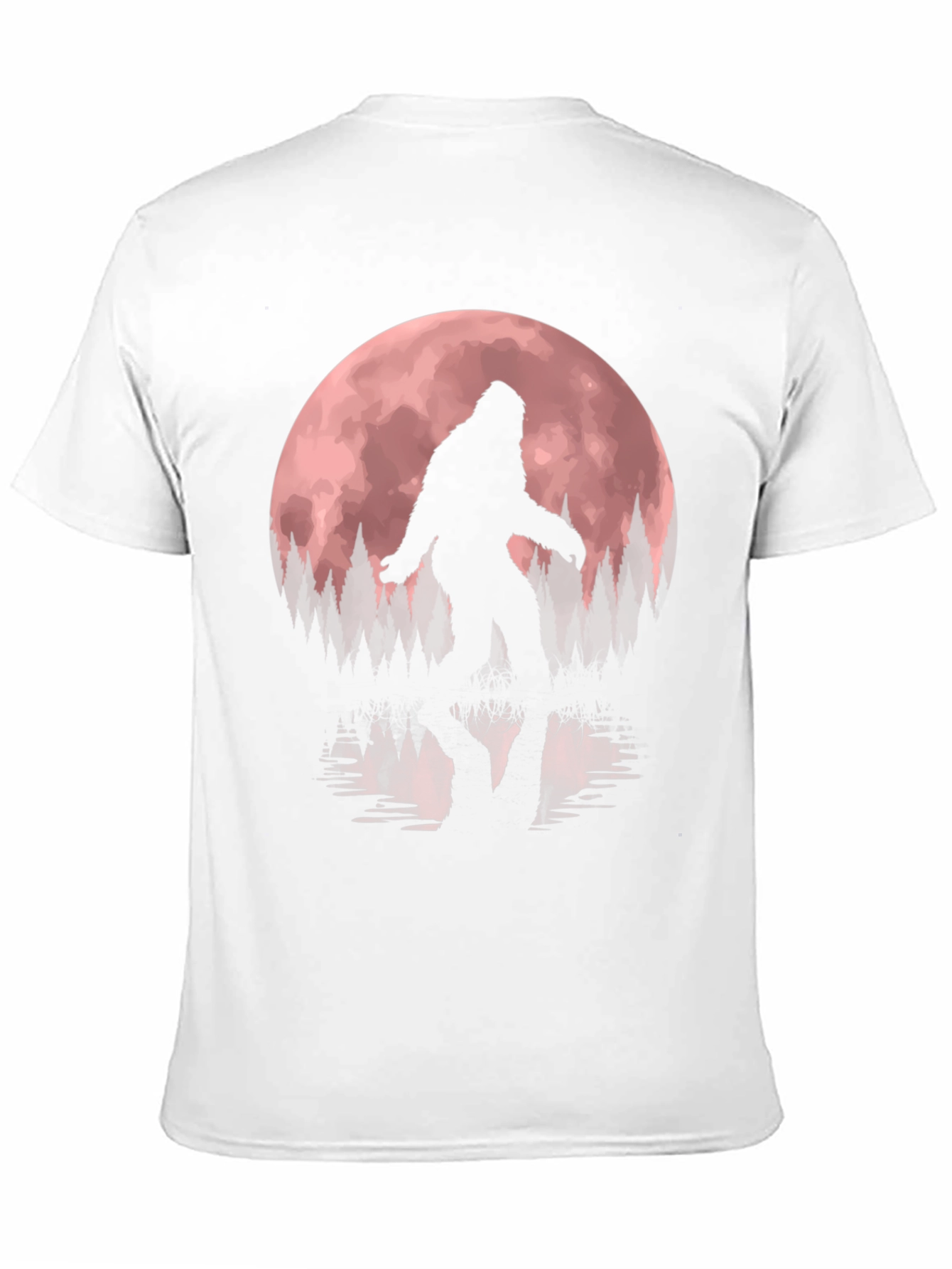 Bigfoot Moon Mens Black T-Shirt