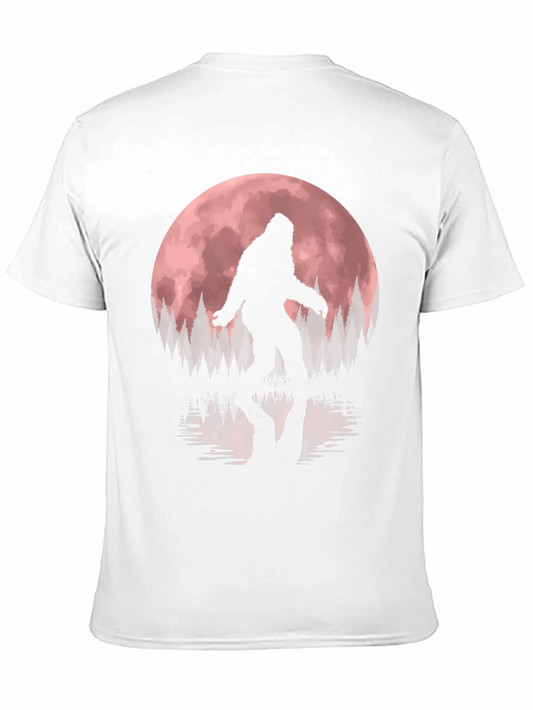 Bigfoot Moon Mens Black T-Shirt
