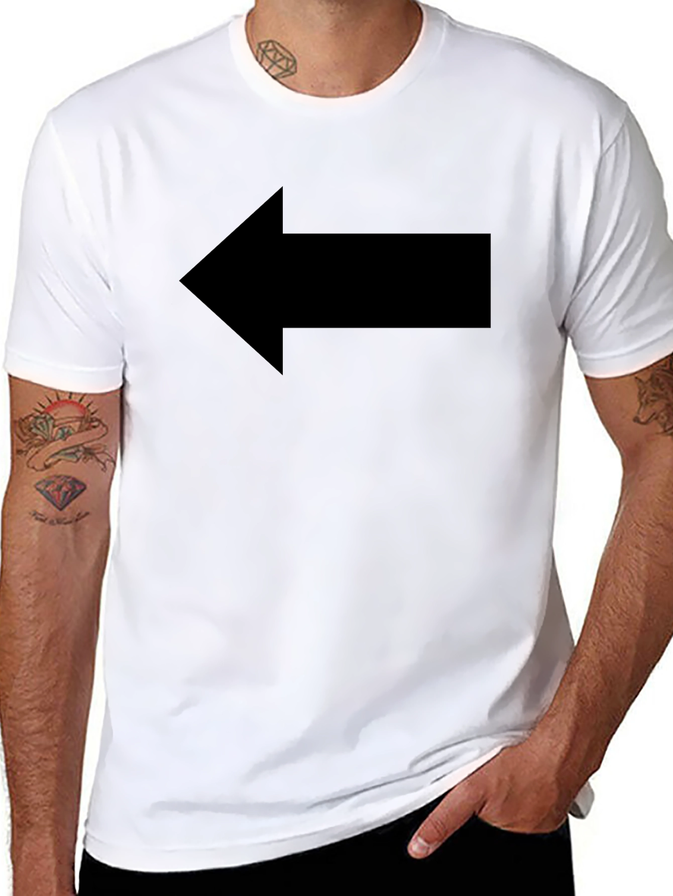Left Arrow Graphic Tee - Black Casual Shirt