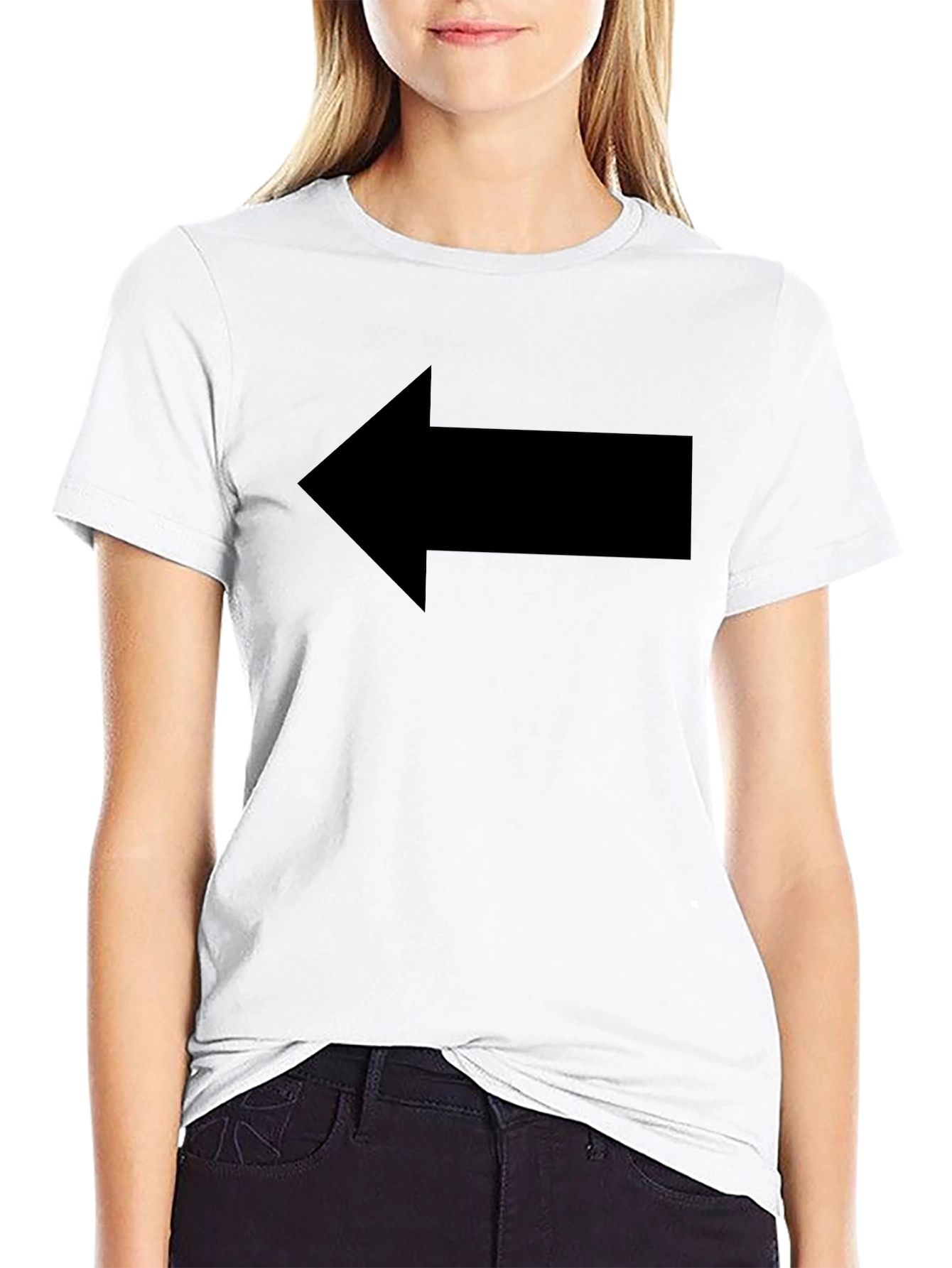 Left Arrow Graphic Tee - Black Casual Shirt