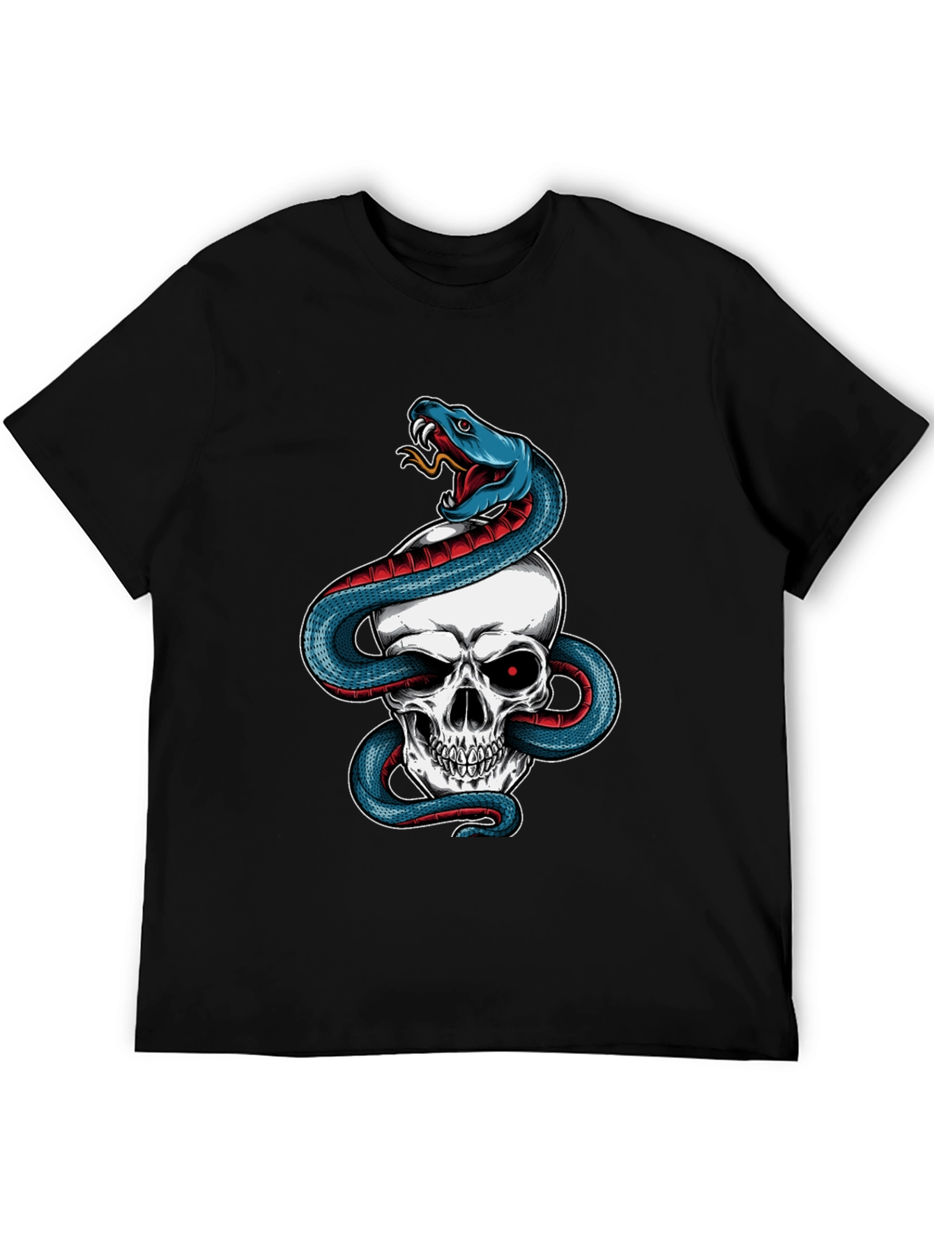 Skull & Snake Graphic Tee - Mens Black T-Shirt