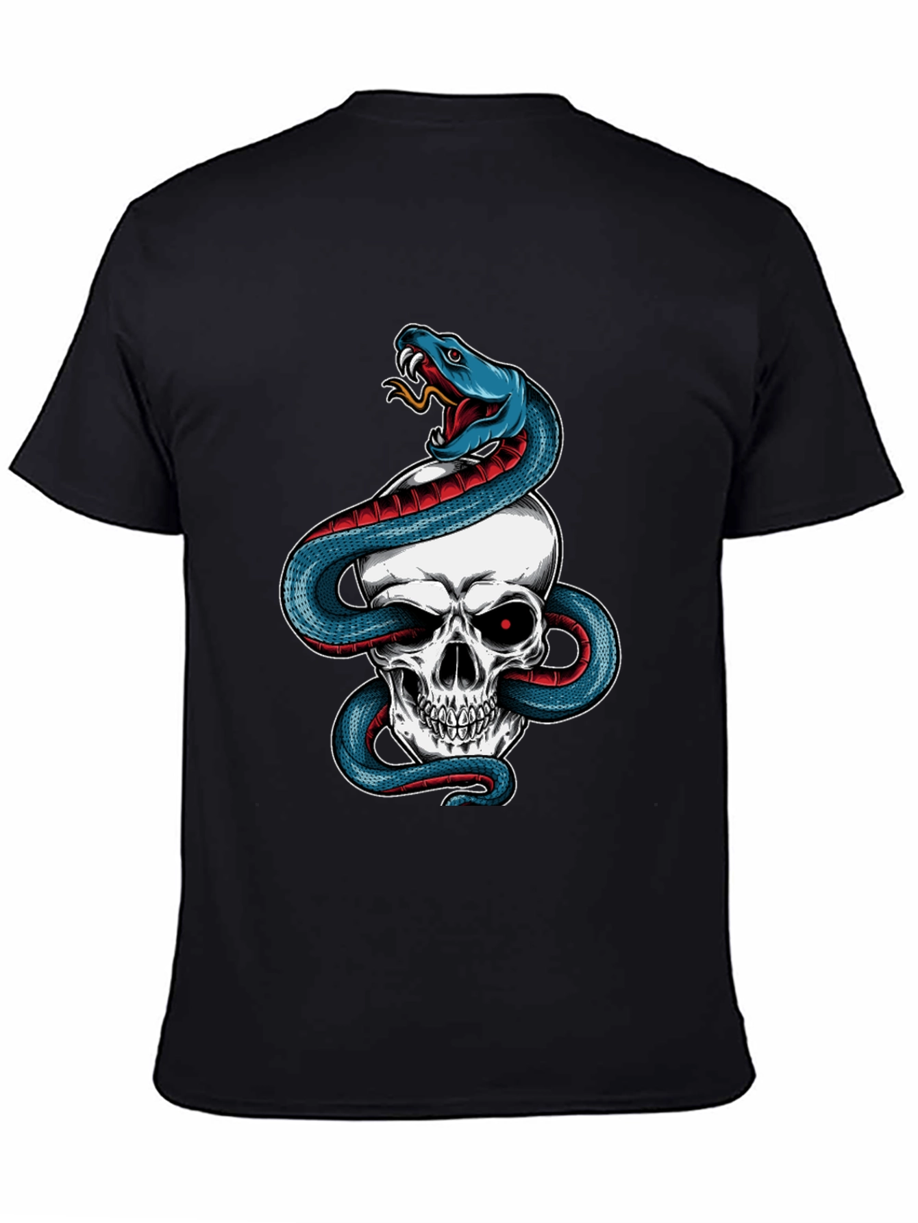 Skull & Snake Graphic Tee - Mens Black T-Shirt