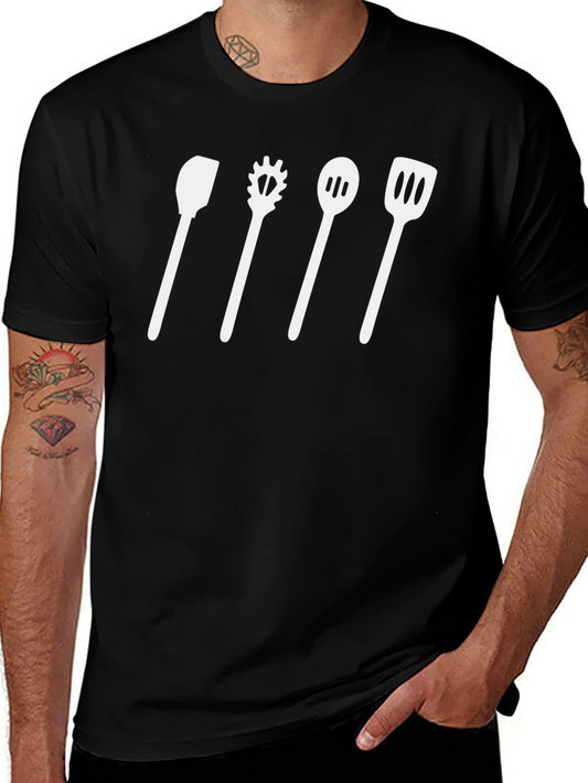 Chef Utensil Graphic T-Shirt - Culinary Humor Apparel