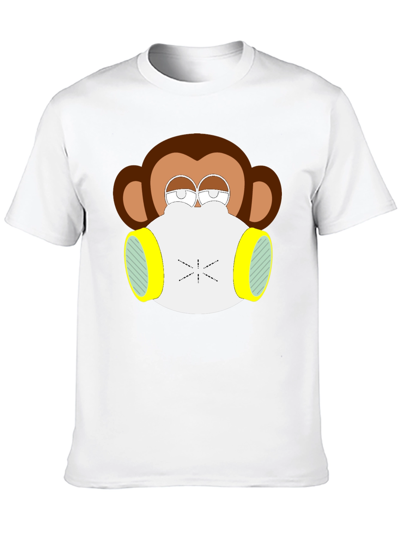 Monkey Gas Mask Graphic Tee - Black Cotton Blend