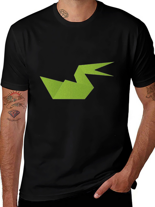 Origami Duck Graphic Tee - Stylish Mens Black T-Shirt