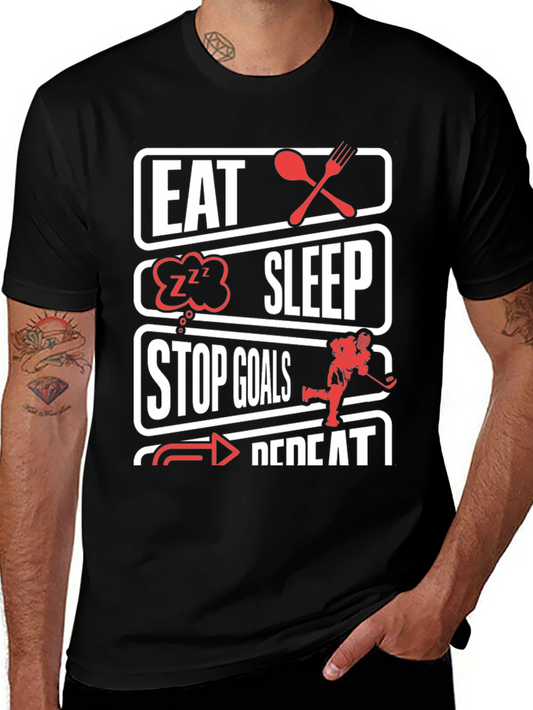 Eat Sleep Stop Goals Hockey T-Shirt