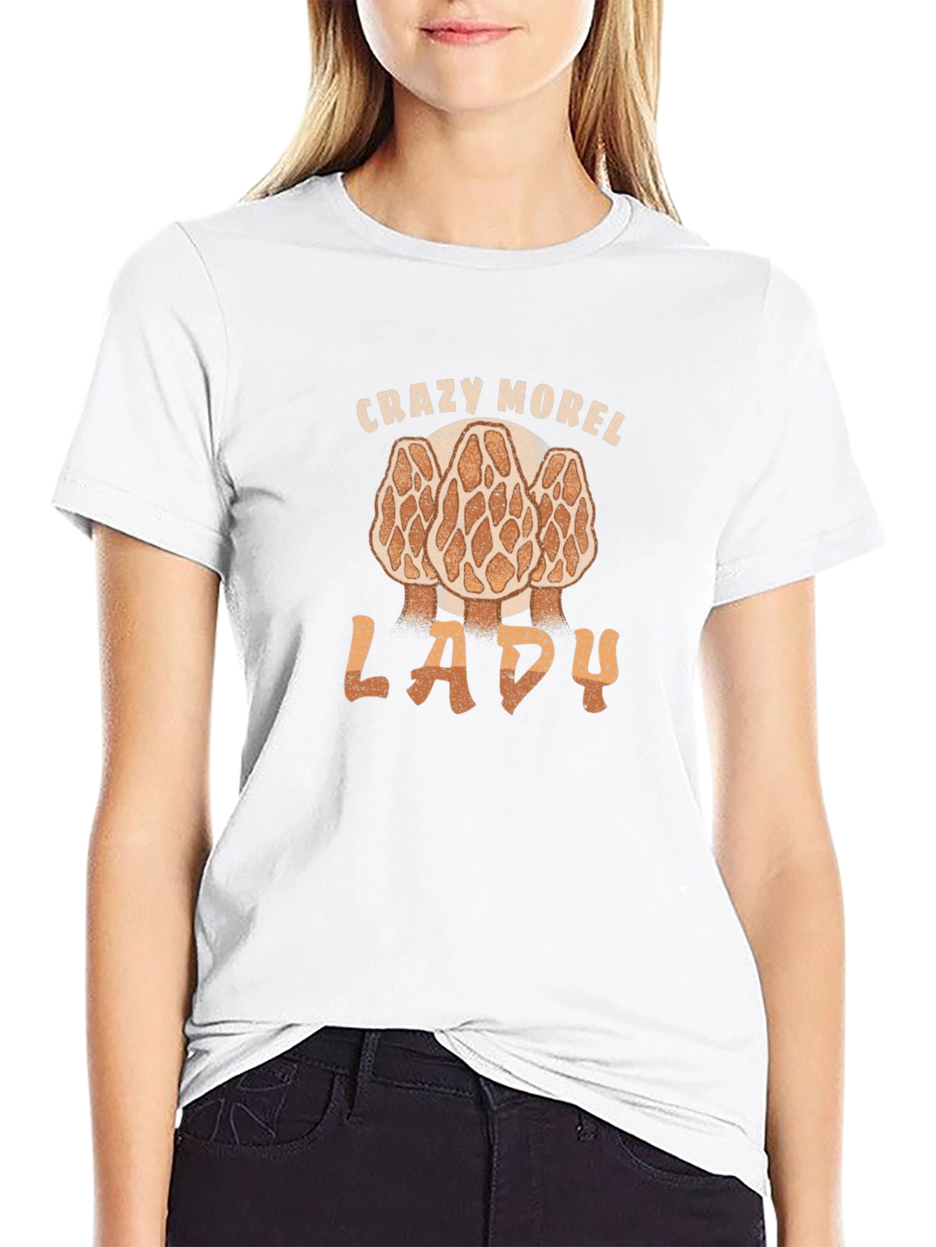 Crazy Morel Lady T-Shirt - Mushroom Hunting Apparel