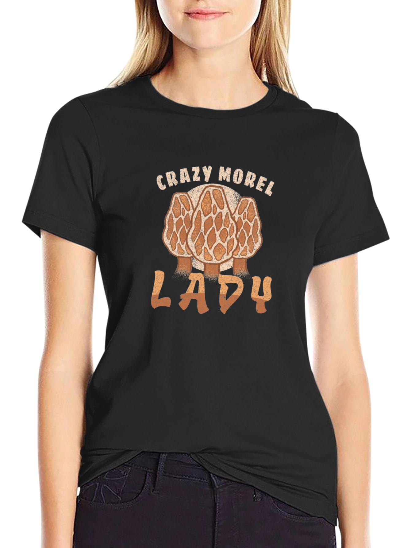 Crazy Morel Lady T-Shirt - Mushroom Hunting Apparel