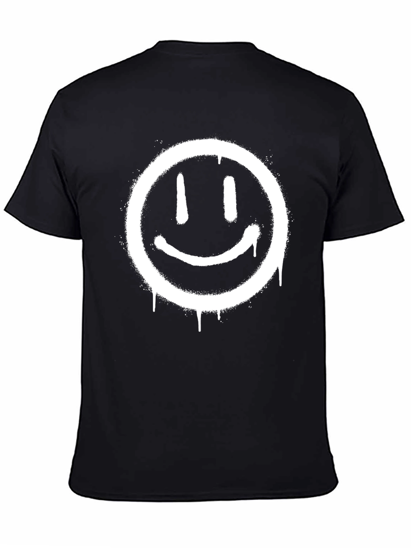 Smiley Face Graphic T-Shirt - Mens Black Tee