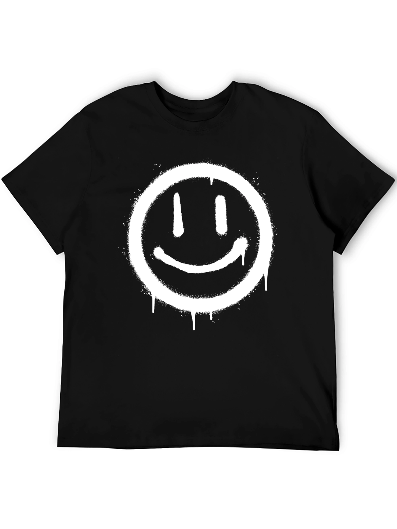 Smiley Face Graphic T-Shirt - Mens Black Tee