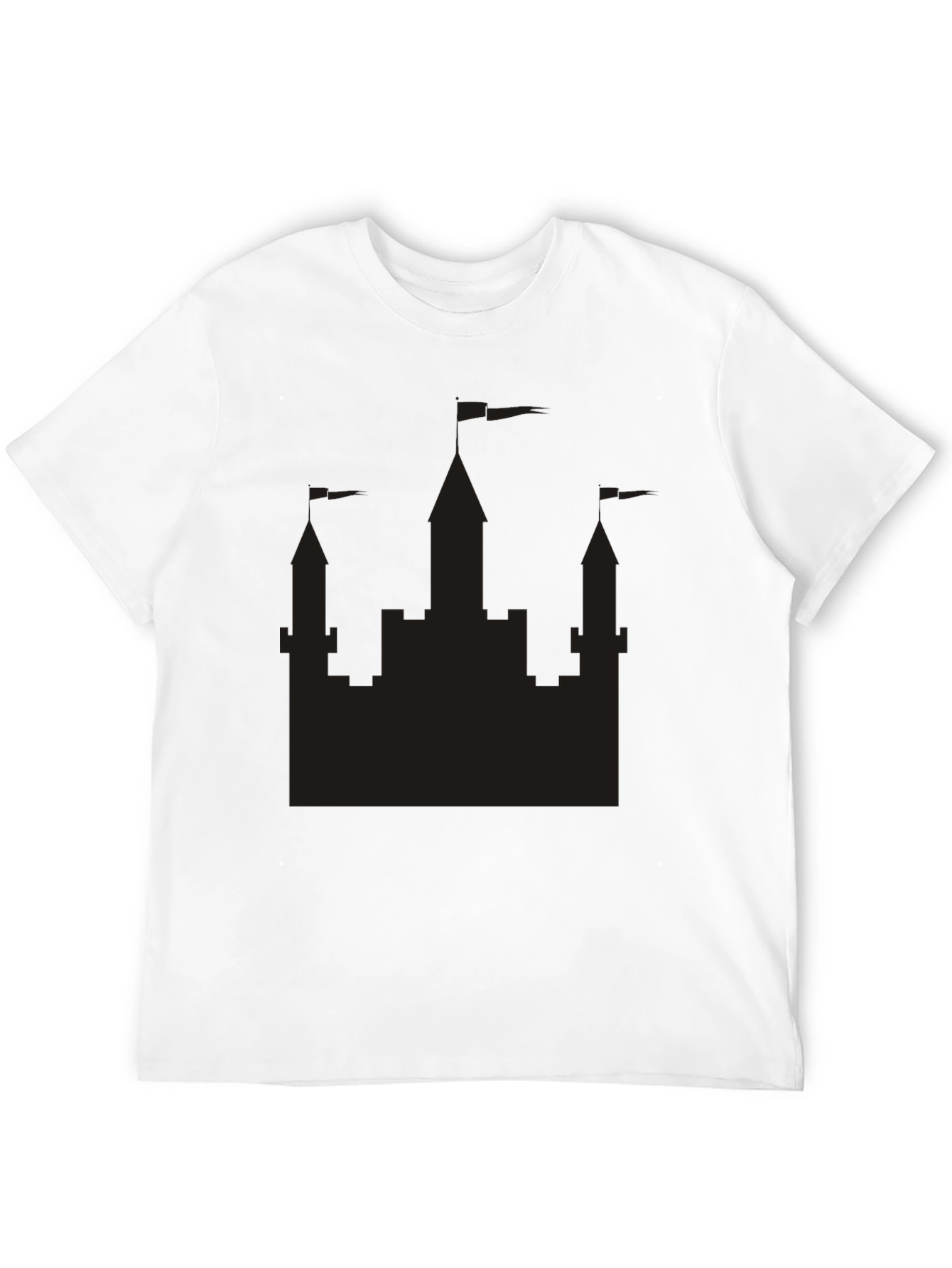 Mens Black Castle Graphic Tee