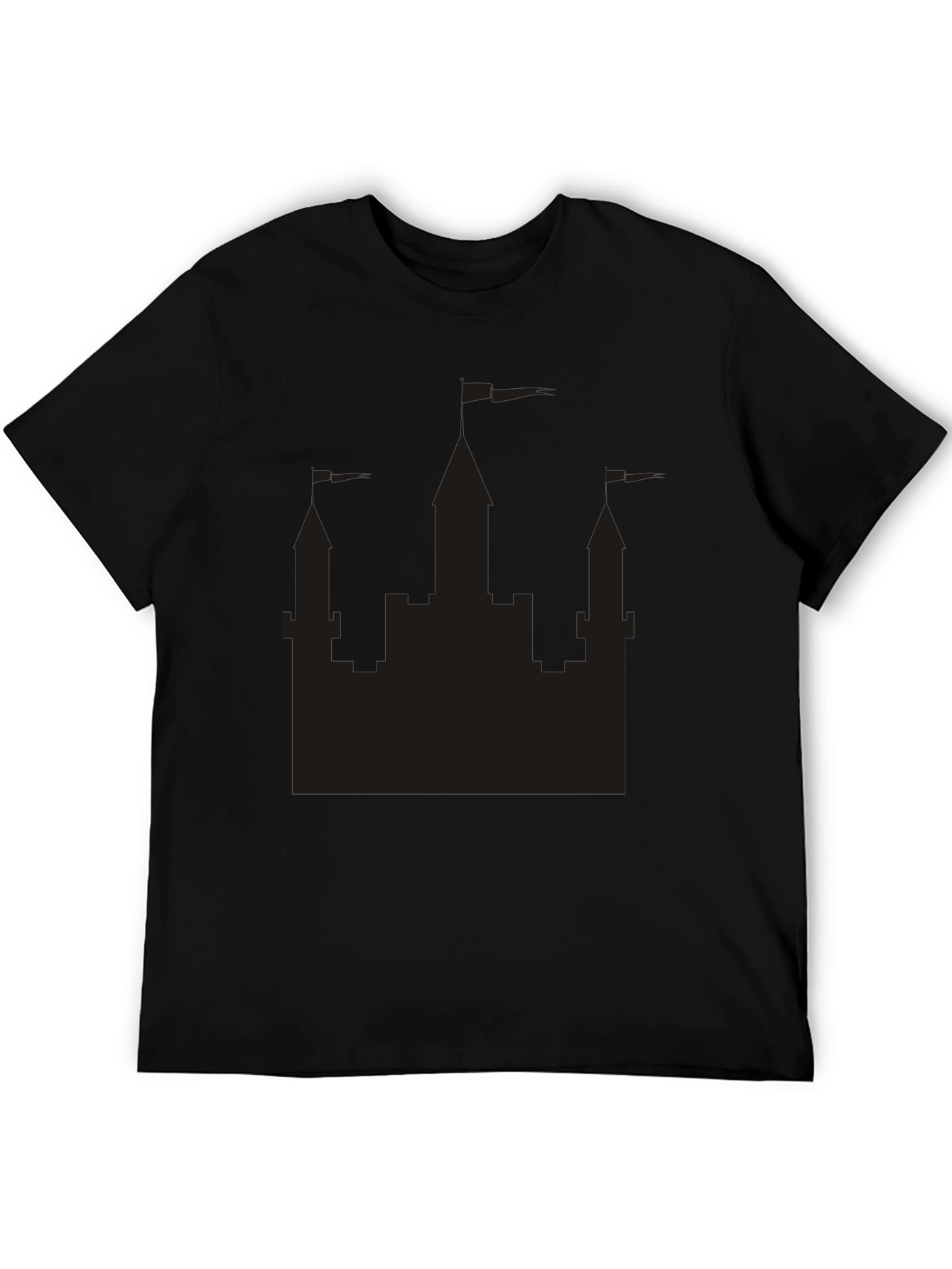 Mens Black Castle Graphic Tee