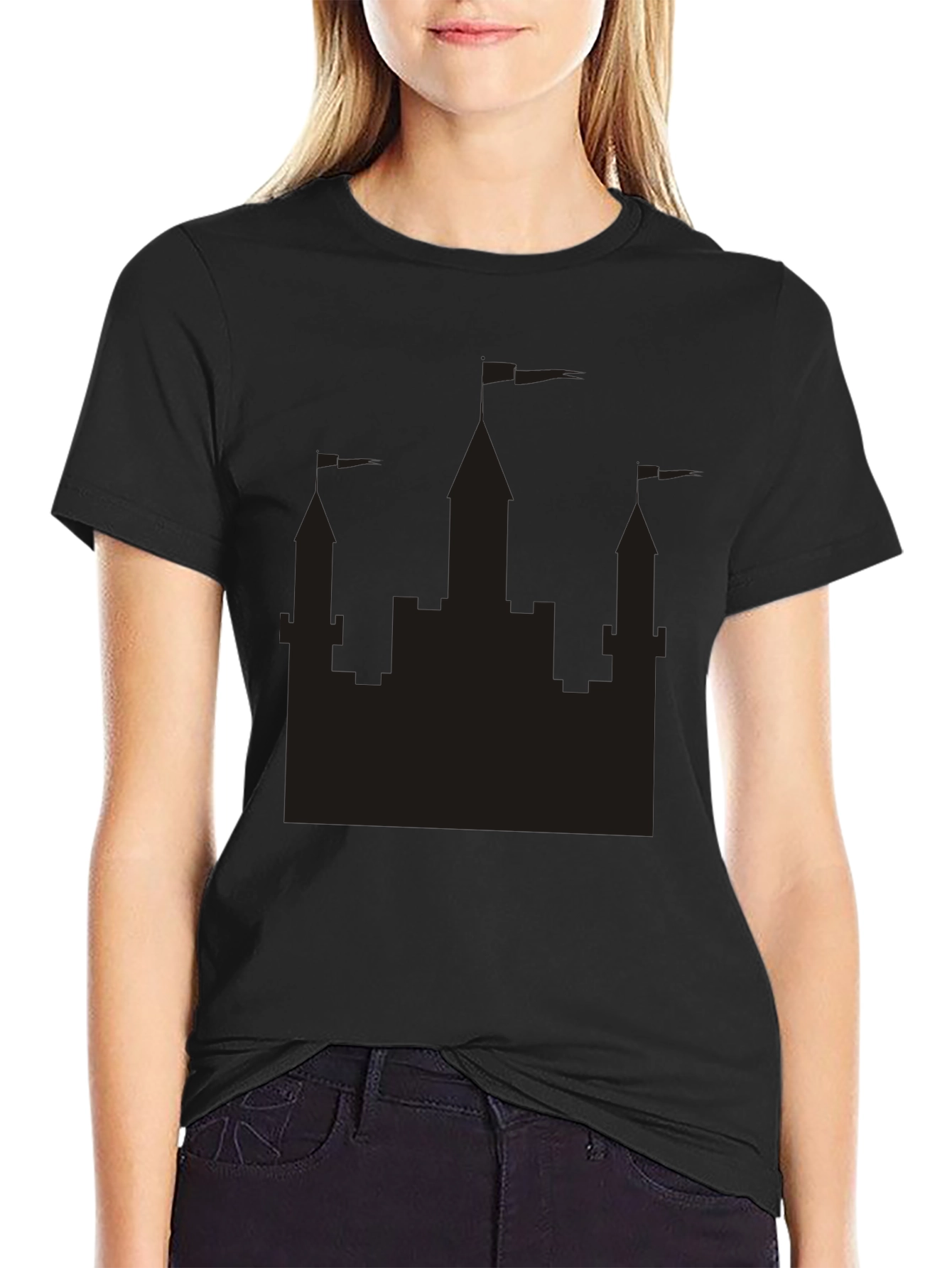 Mens Black Castle Graphic Tee