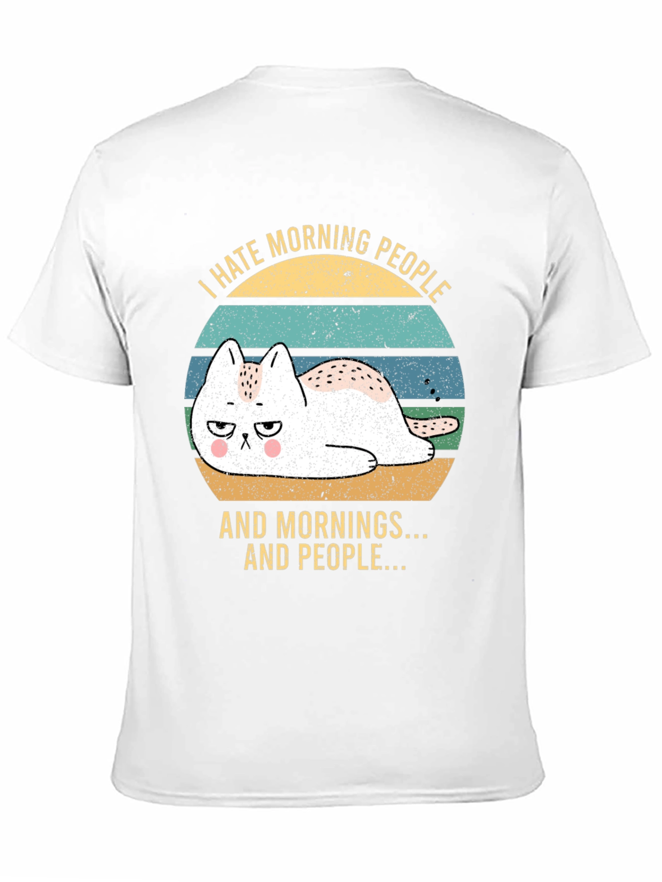 I Hate Morning People Funny Cat T-Shirt
