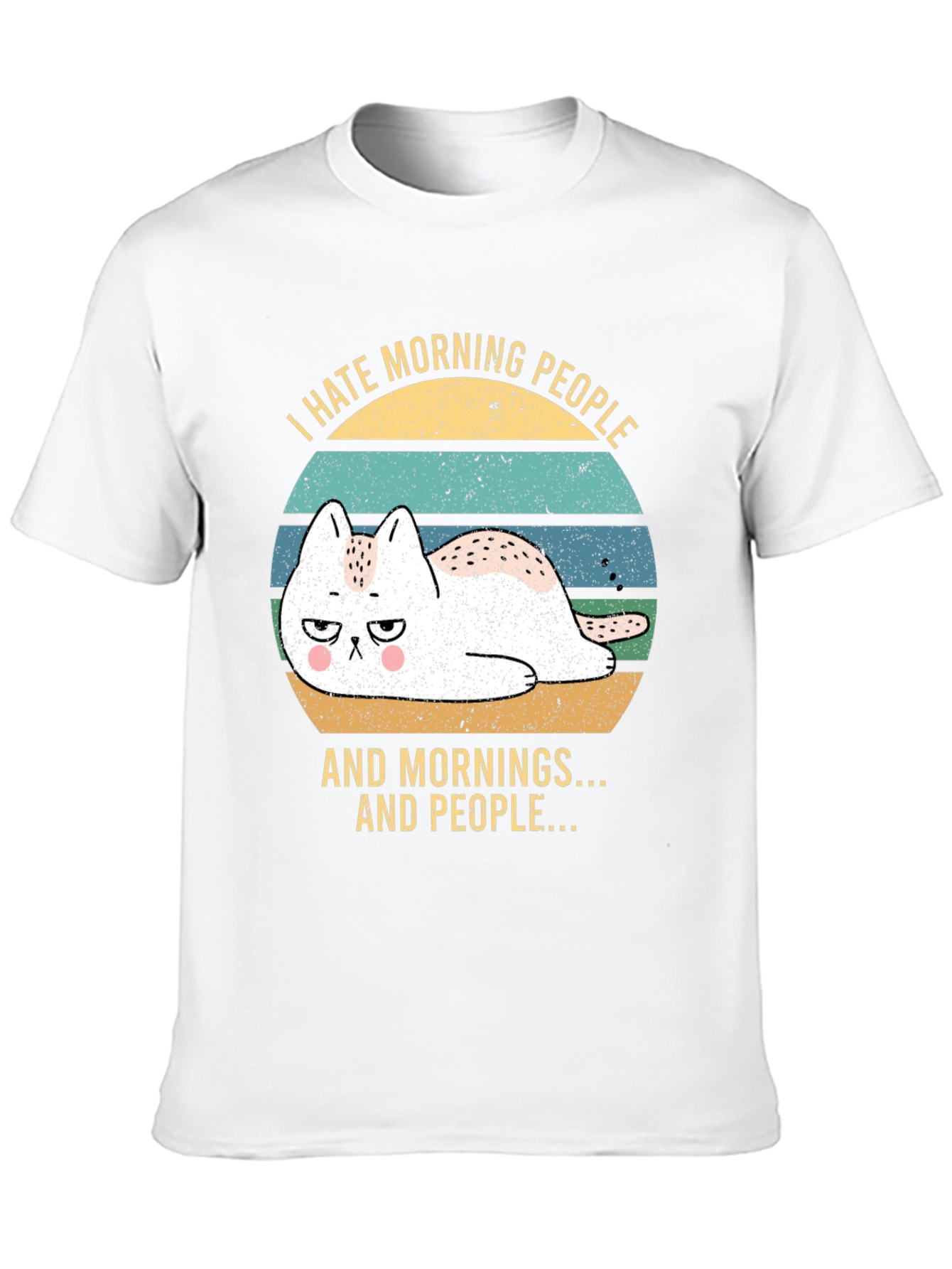 I Hate Morning People Funny Cat T-Shirt