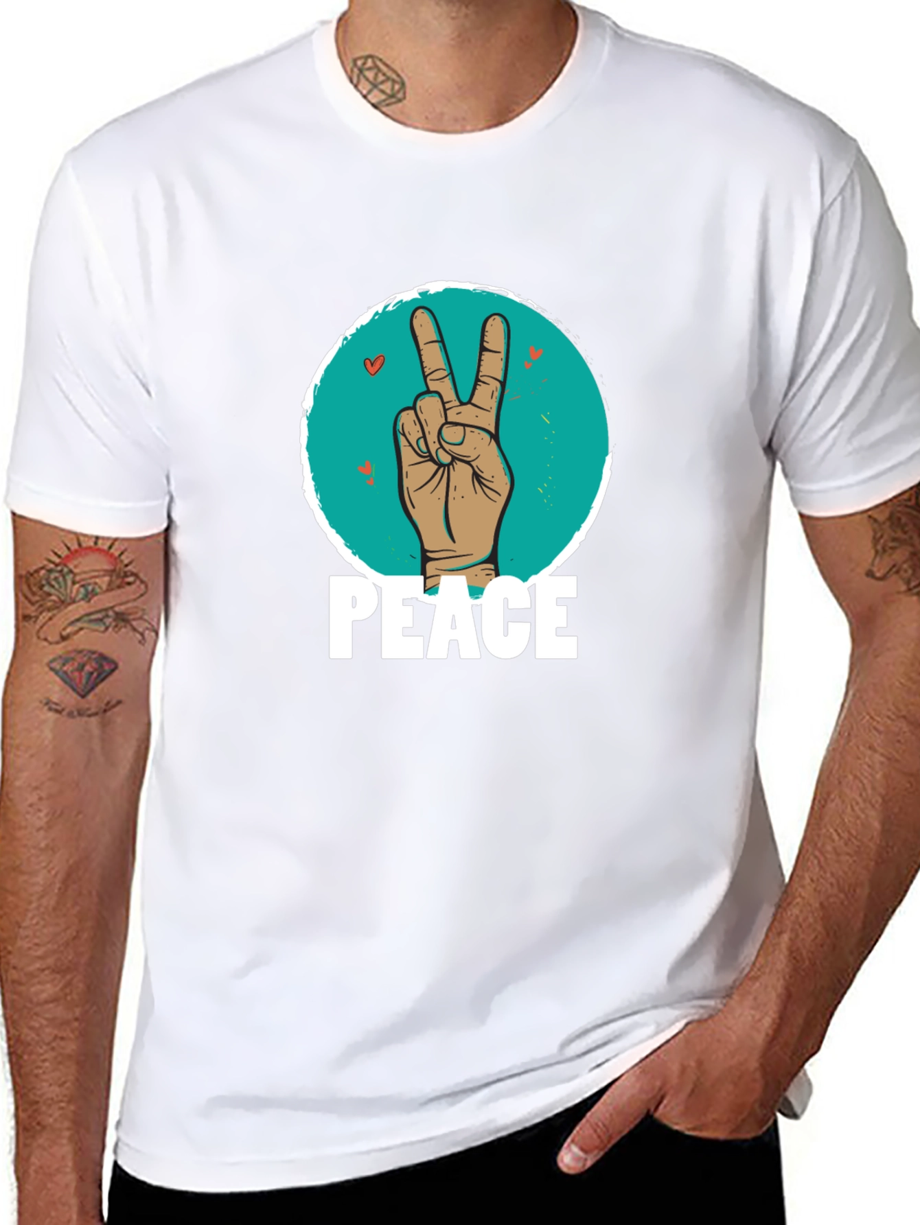 Peace Sign Hand Graphic T-Shirt