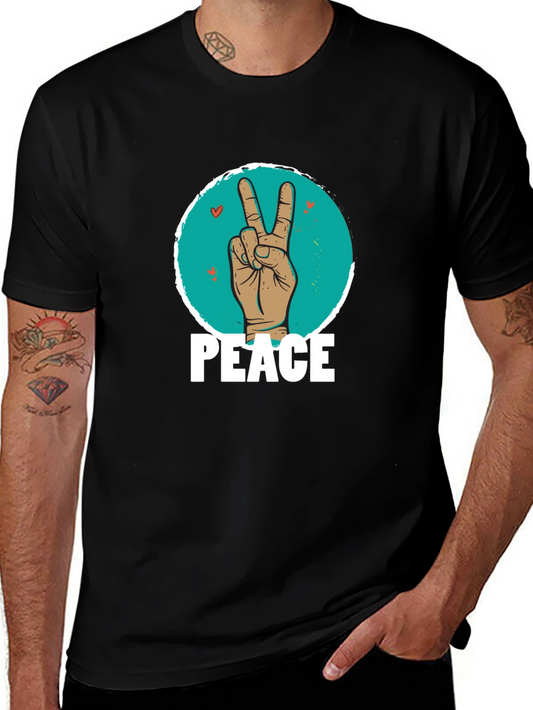 Peace Sign Hand Graphic T-Shirt