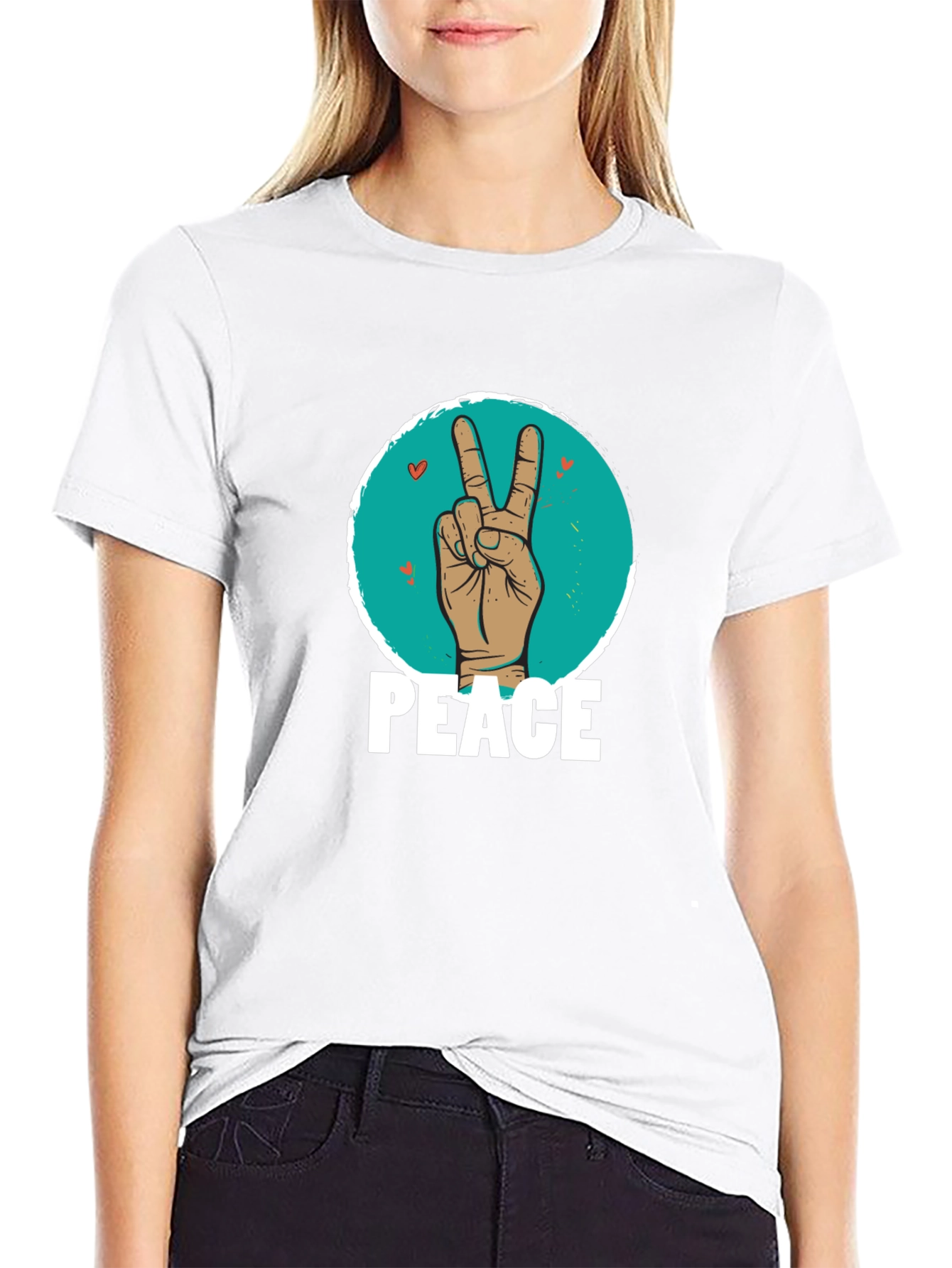 Peace Sign Hand Graphic T-Shirt
