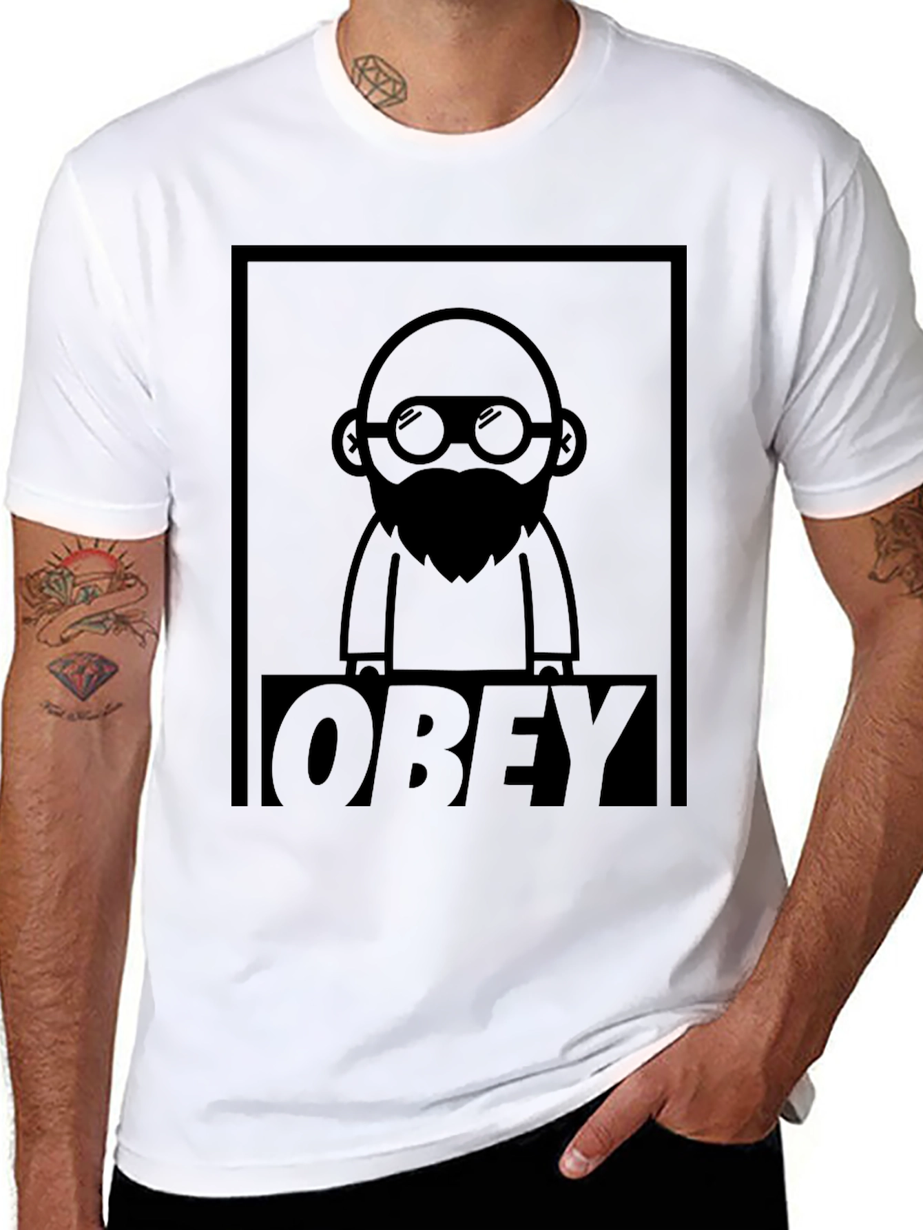 Obey Graphic T-Shirt - Mens Black Tee