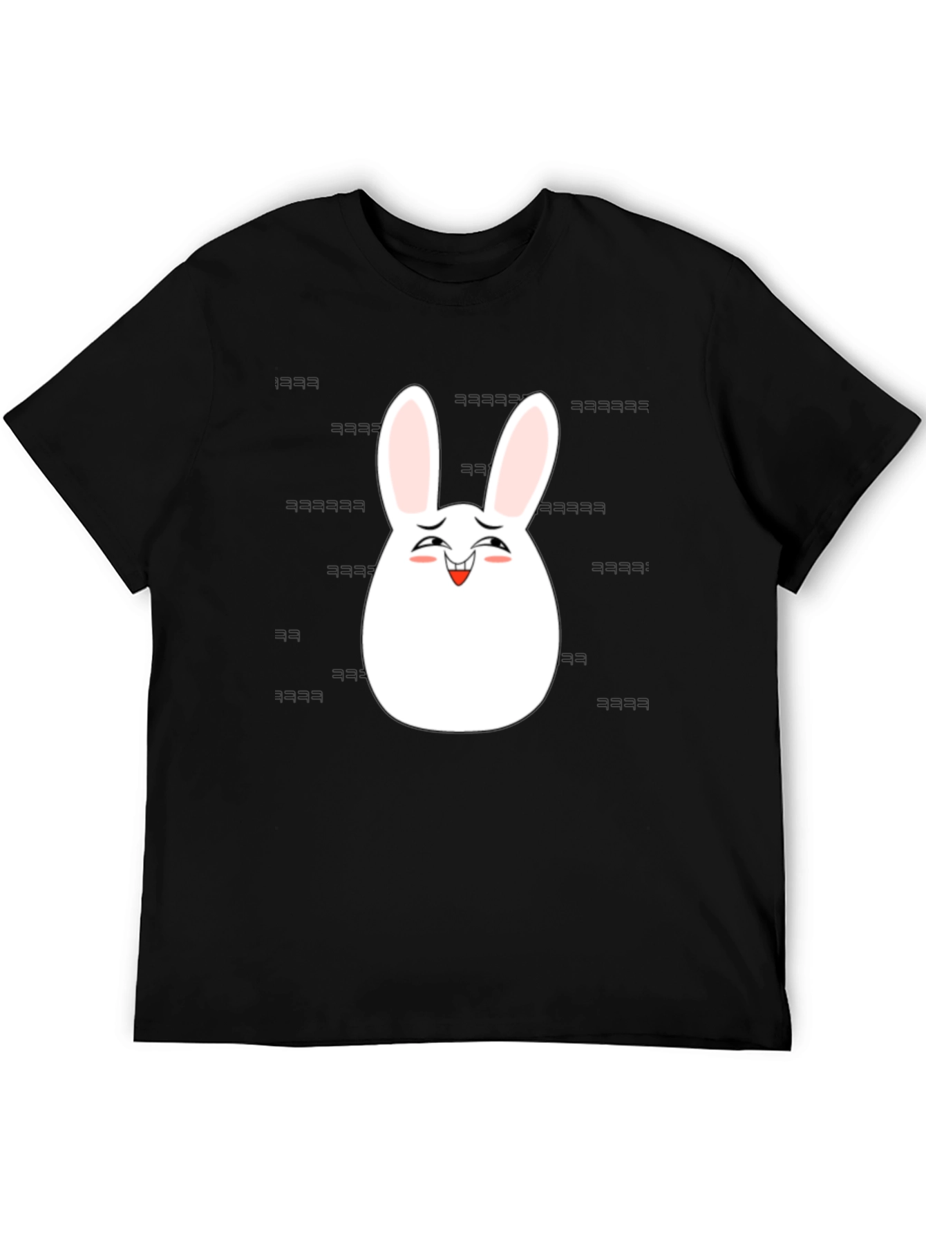 Funny Easter Bunny Laughing Graphic Tee - Black
