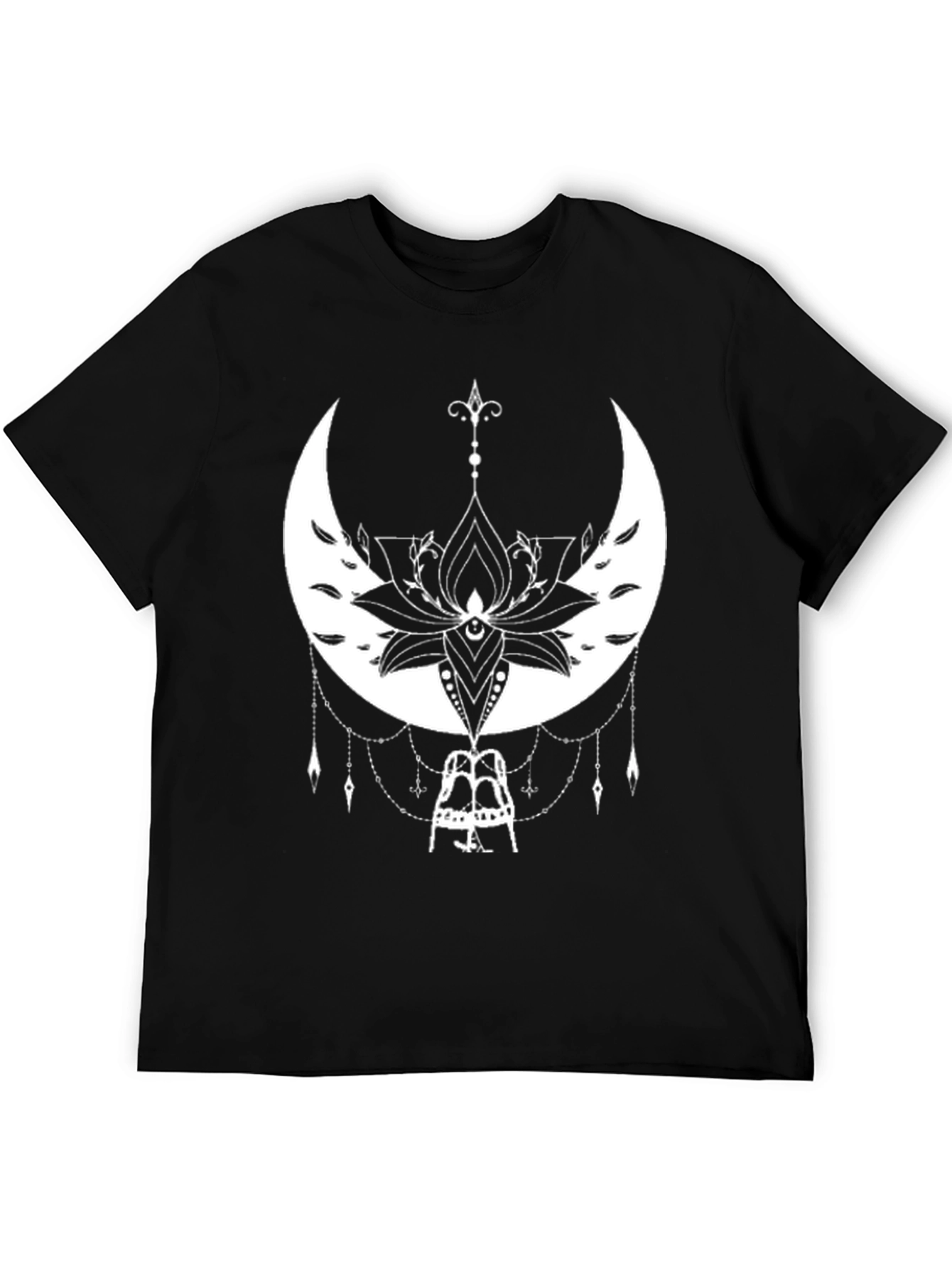 Moon Lotus Graphic Black T-Shirt