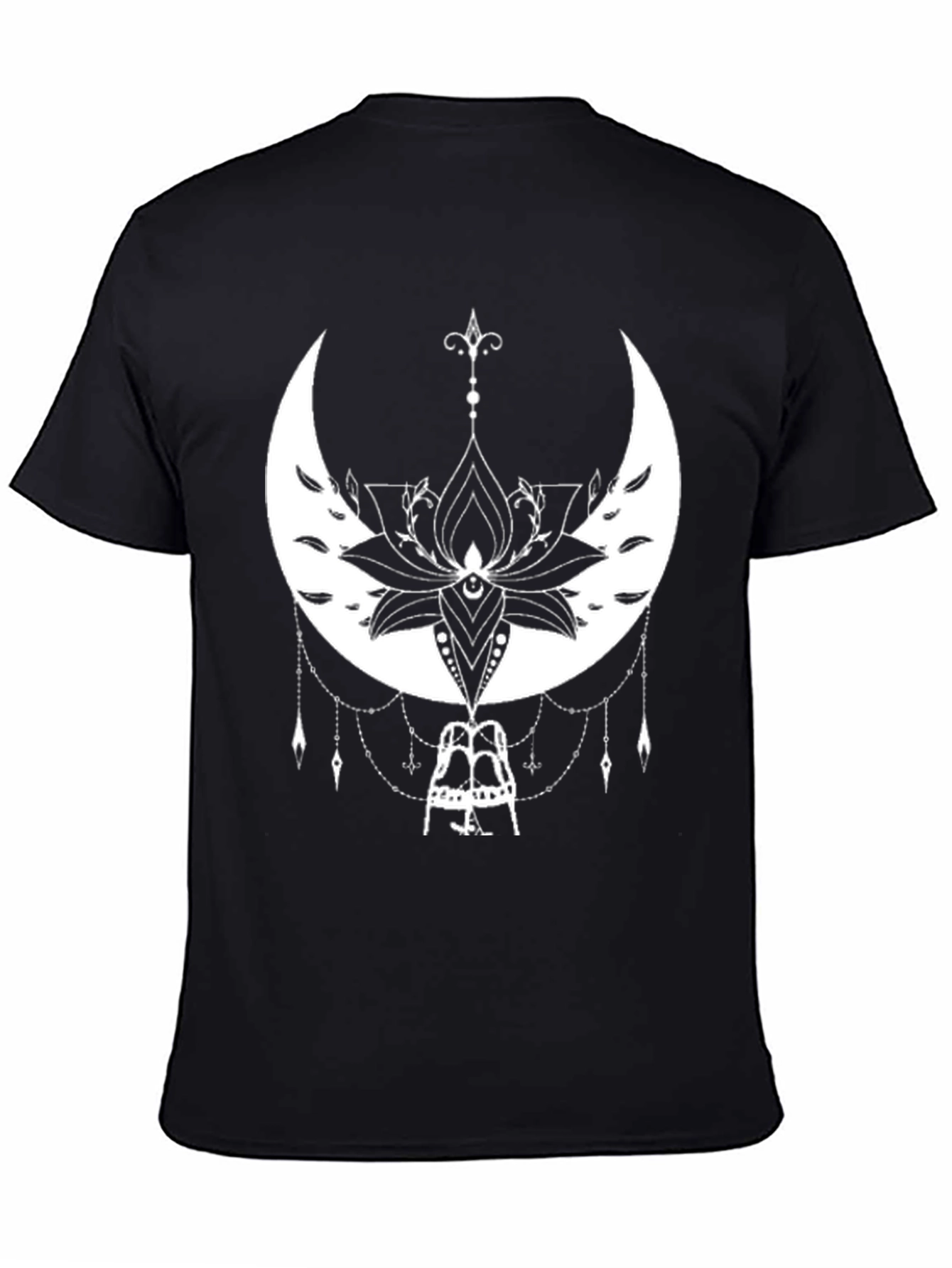 Moon Lotus Graphic Black T-Shirt