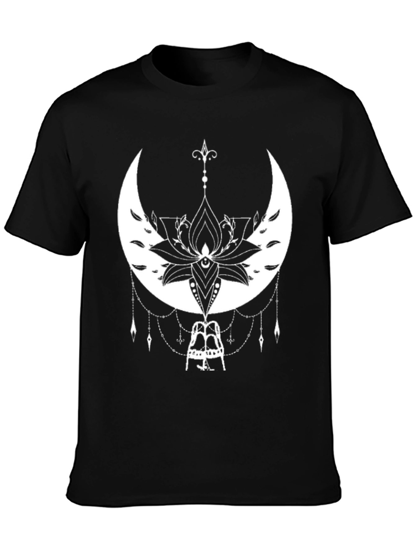 Moon Lotus Graphic Black T-Shirt