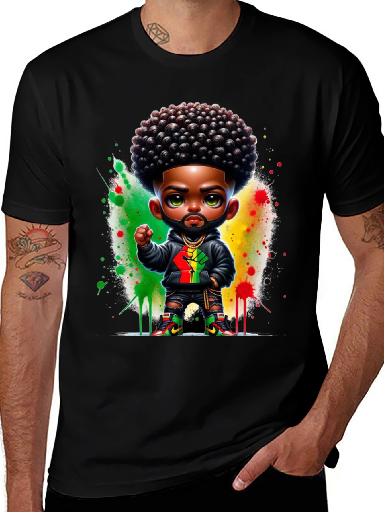 Afro Black Fist Power Tee