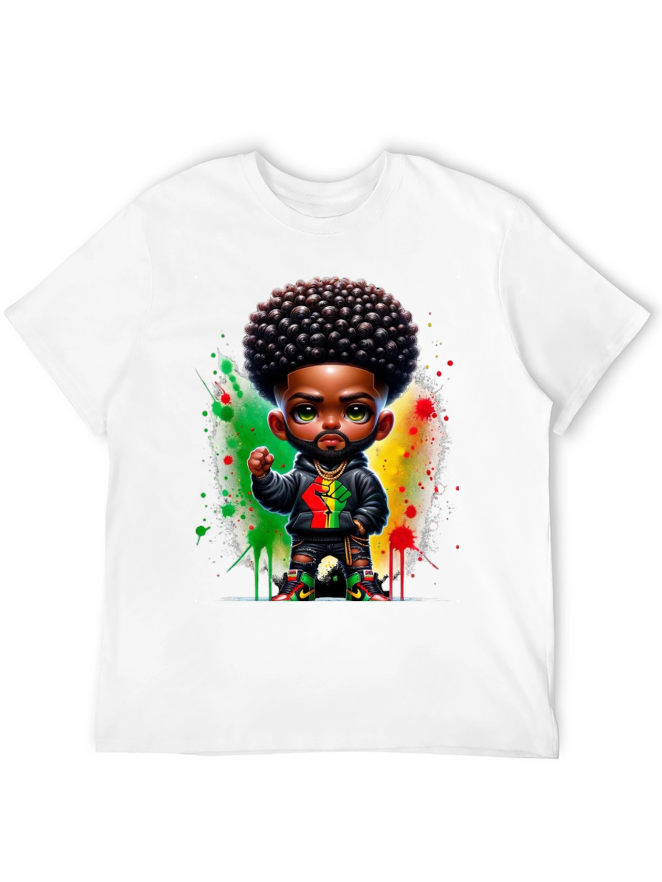 Afro Black Fist Power Tee