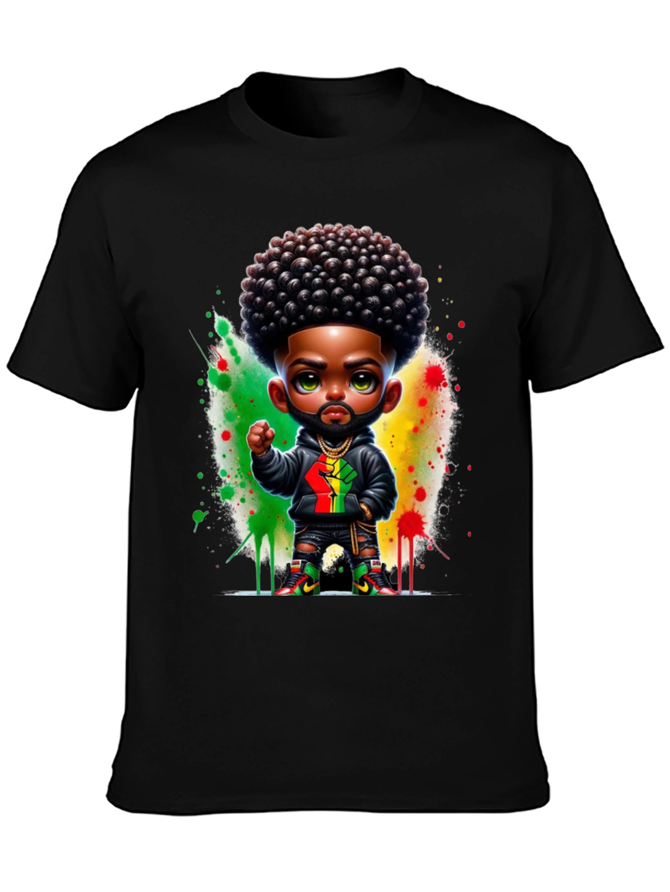 Afro Black Fist Power Tee