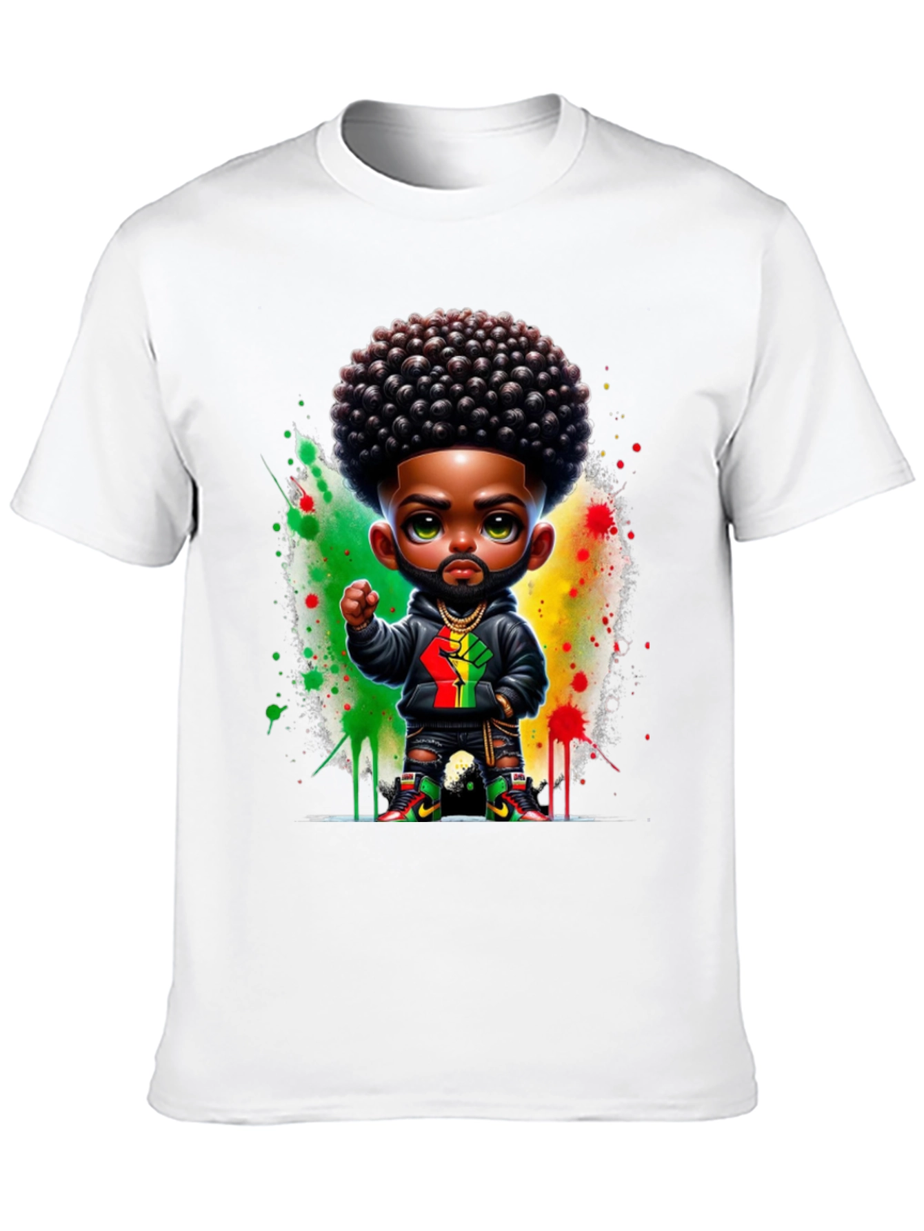 Afro Black Fist Power Tee