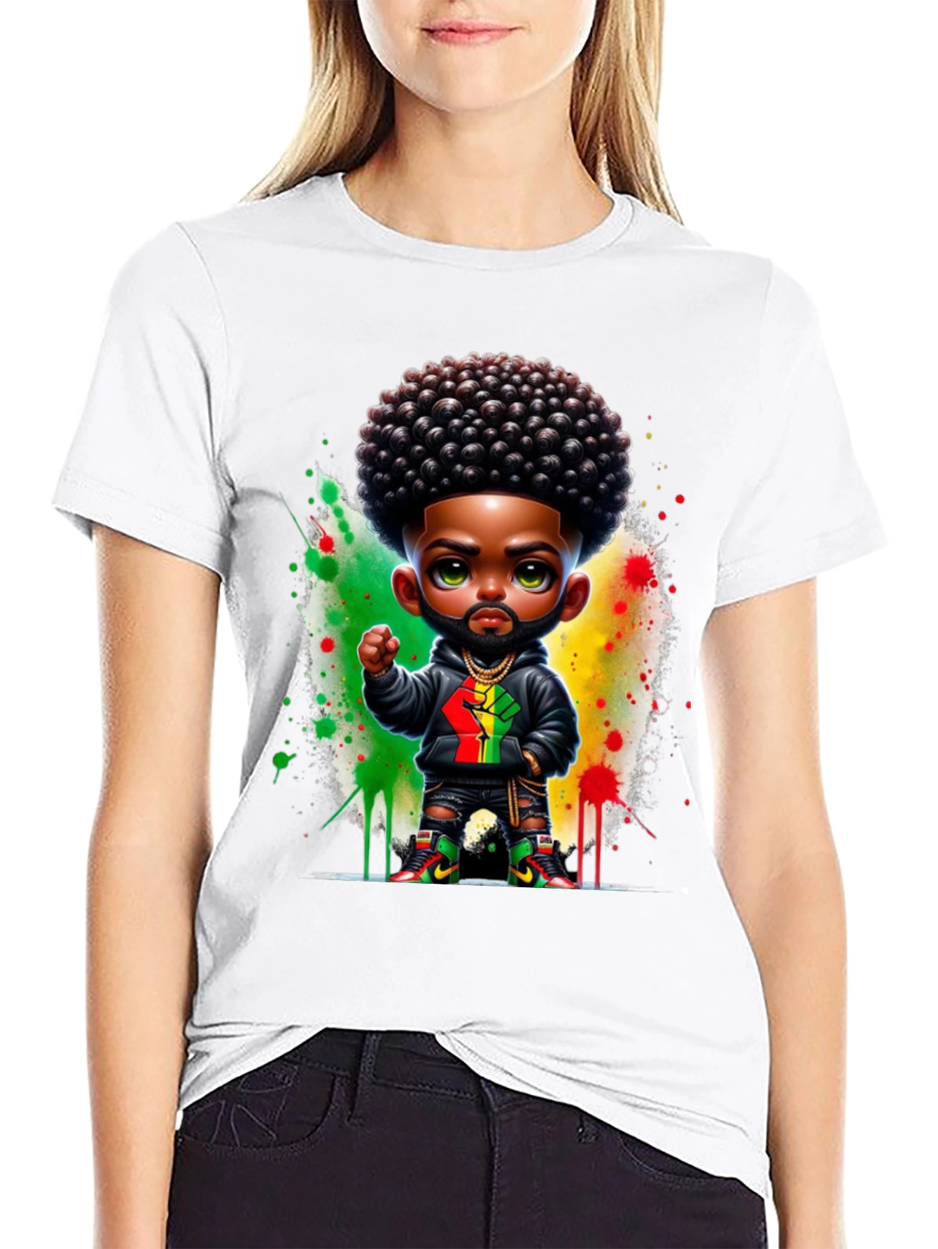 Afro Black Fist Power Tee