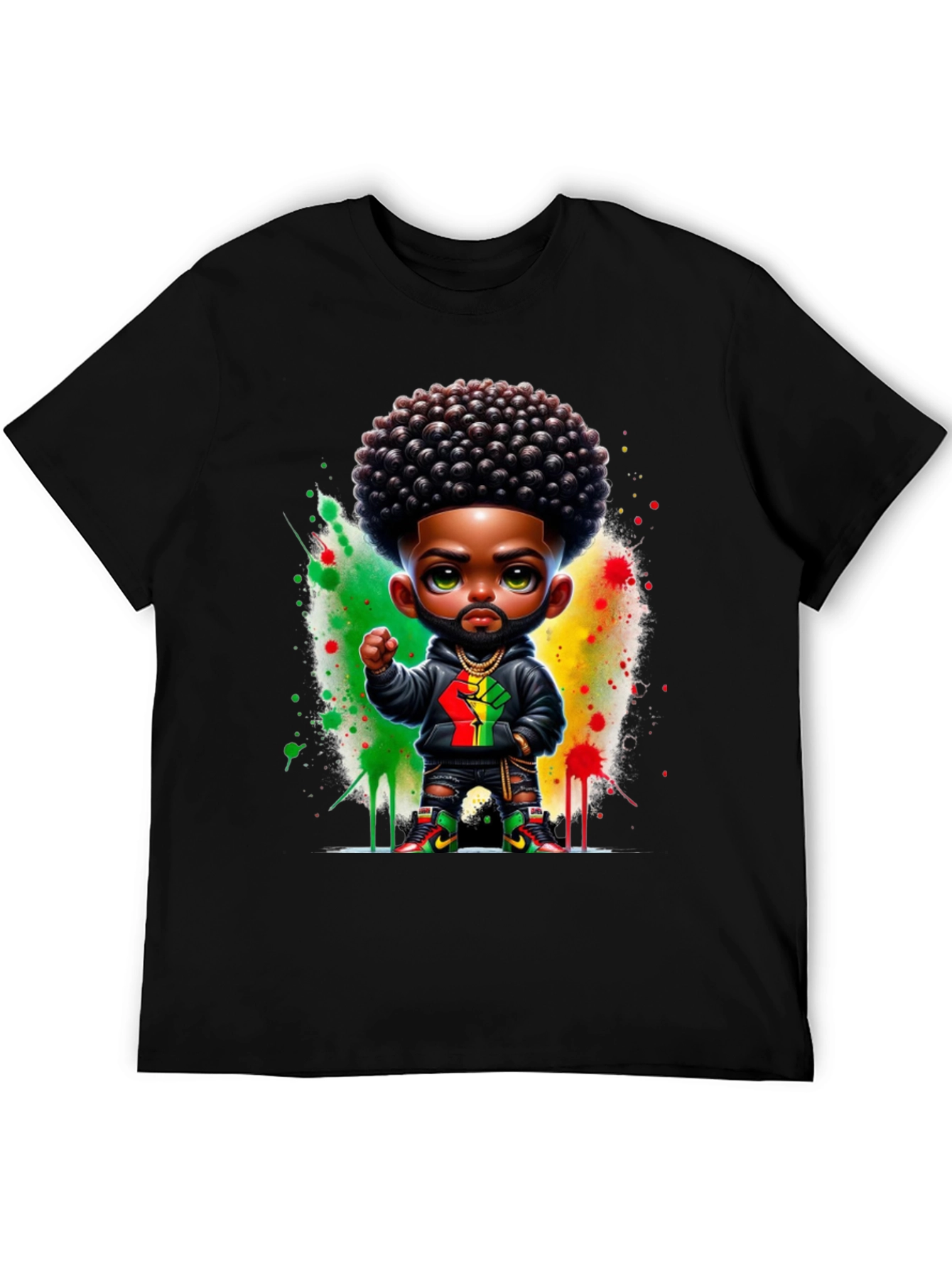 Afro Black Fist Power Tee